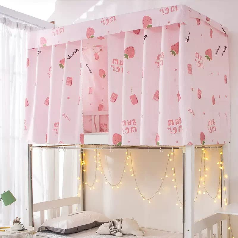 SIQITECHNO Blackout Bunk Bed Curtains - Privacy Dorm Room Curtain Set with Rope & Buckles, Breathable Dustproof Bed Canopy for Kids/Teens (Single/Twin/Loft Beds) - Perfect for College Dorms, Bedrooms & Sleepovers