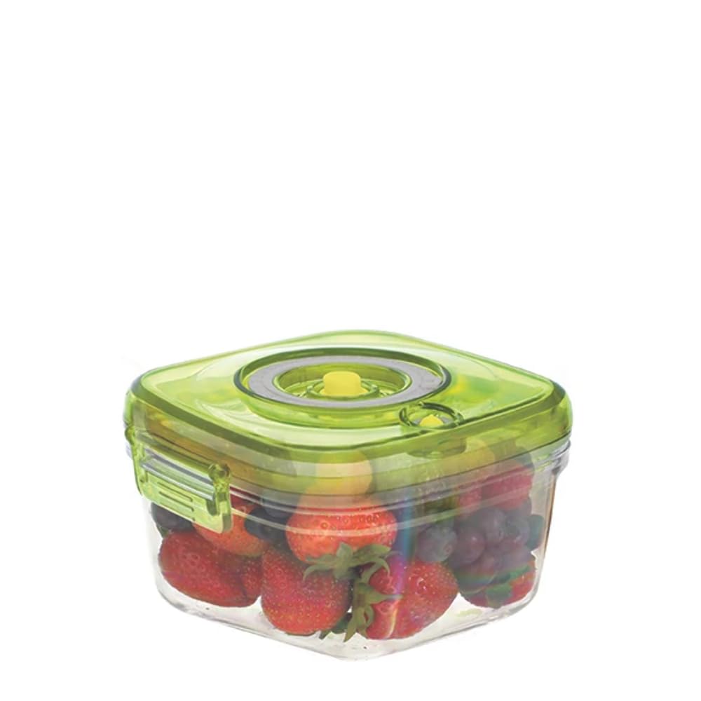 23oz Small Square Vacuum Food Container with Hand Pump - Airtight Storage for Leftovers, Meal Prep & Camping - BPA-Free Kitchen Essentials