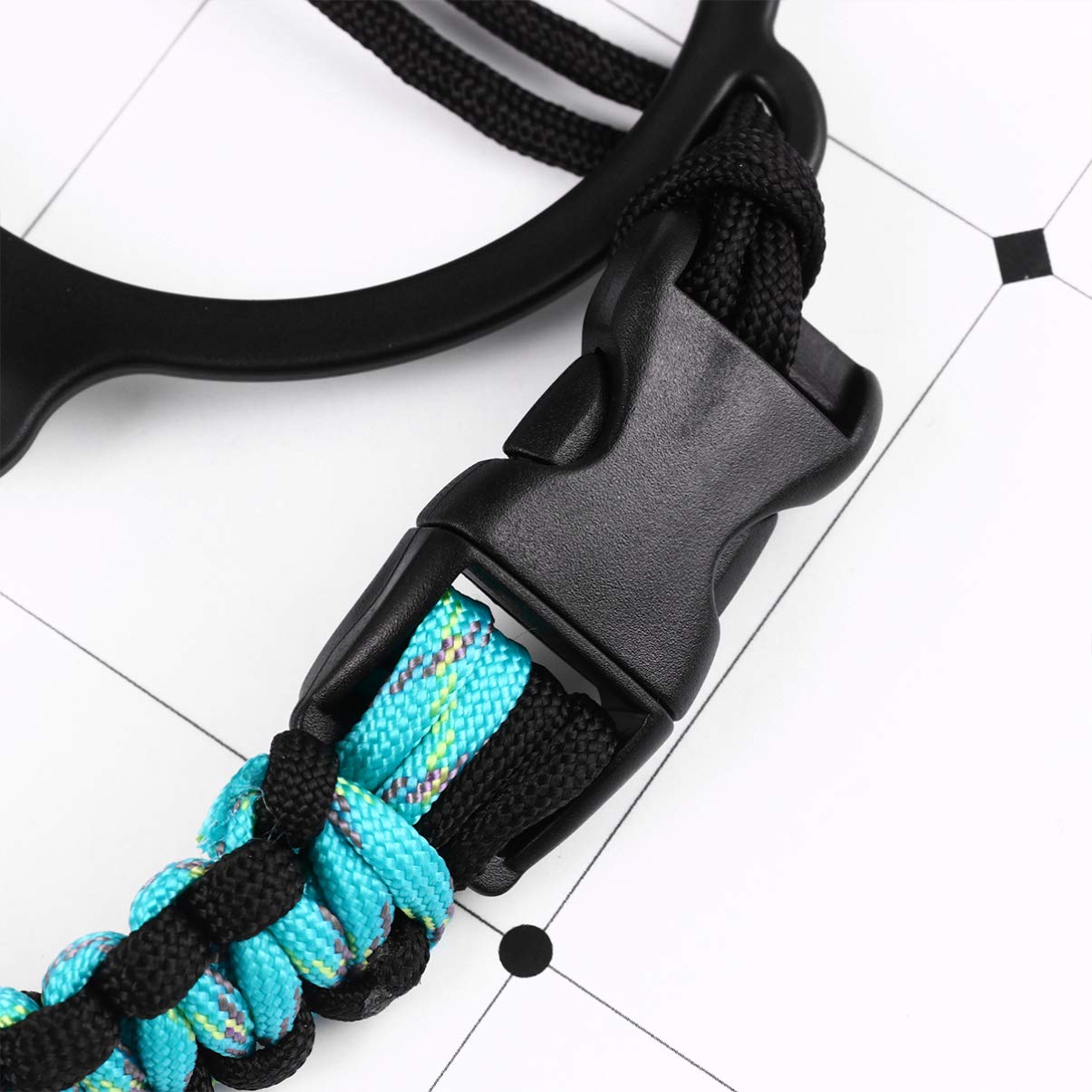 Cabilock 2-Pack Black Paracord Water Bottle Carrier with Safety Ring & Carabiner - Durable Survival Strap for Hiking, Camping, Gym & Outdoor Activities