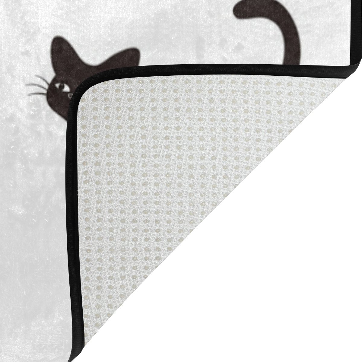 ALAZA Black Cute Cartoon Cat Silhouette Area Rug - 7' x 5' Soft Non-Slip Floor Mat for Living Room, Bedroom, Nursery | Perfect for Home Decor, Pet Lovers & Cozy Spaces