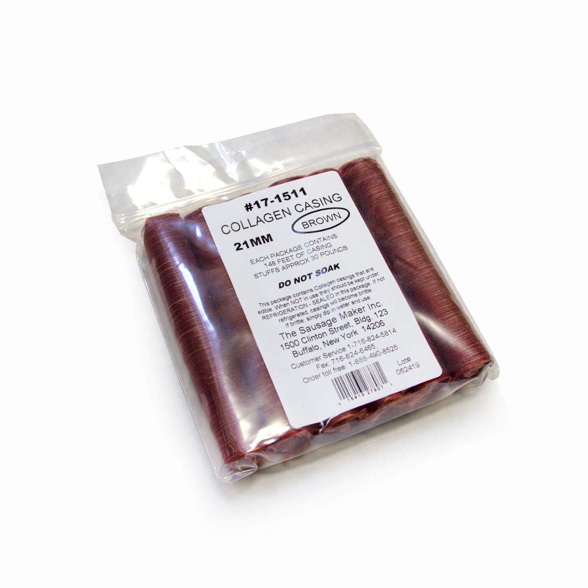 Premium Mahogany Collagen Sausage Casings 21mm (7/8