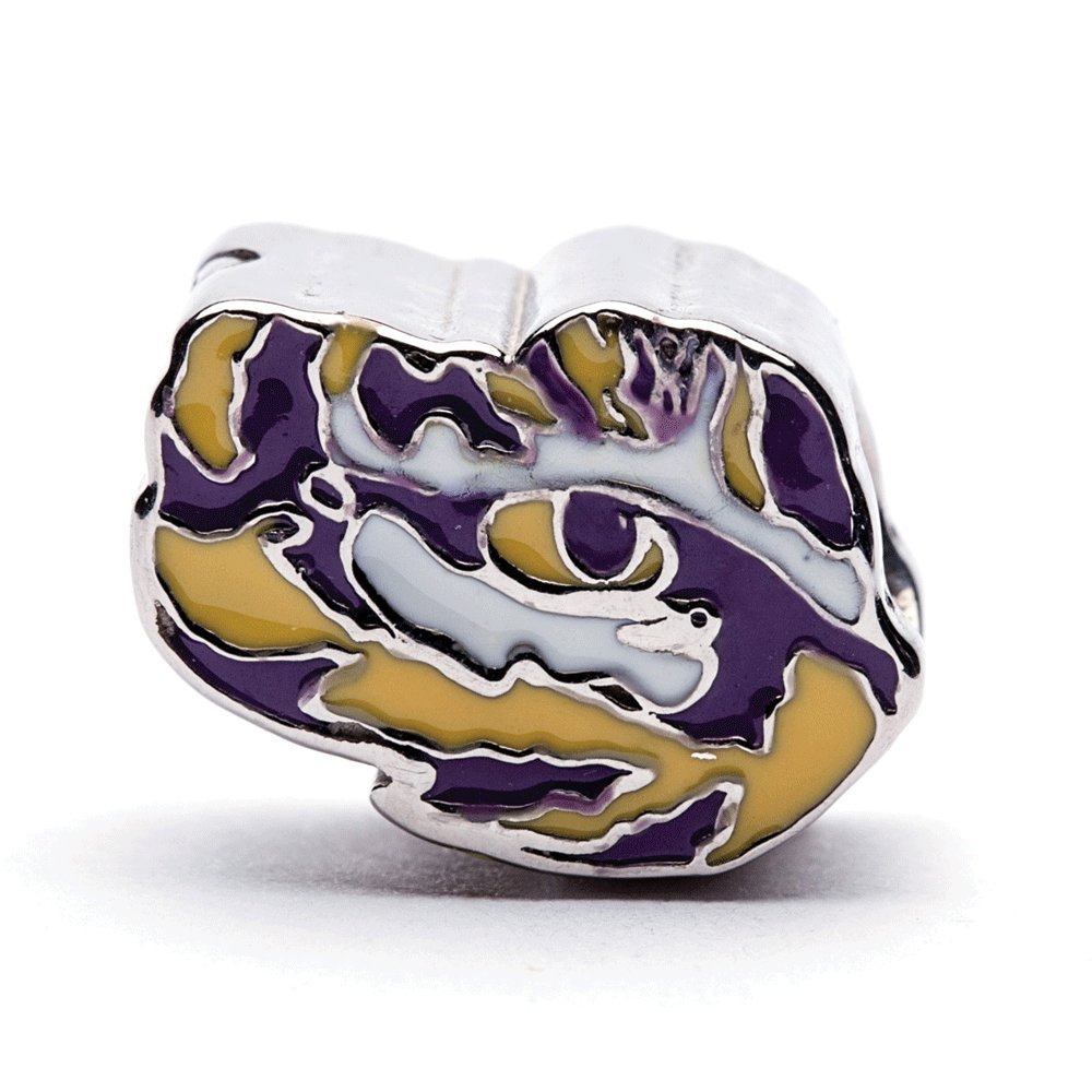 Official LSU Tigers Jewelry Charms - Tiger Eye, Paw Bead & Football Helmet Pendants | Licensed Louisiana State University Gifts | Stainless Steel LSU Accessories for Game Day, Graduation & School Spirit