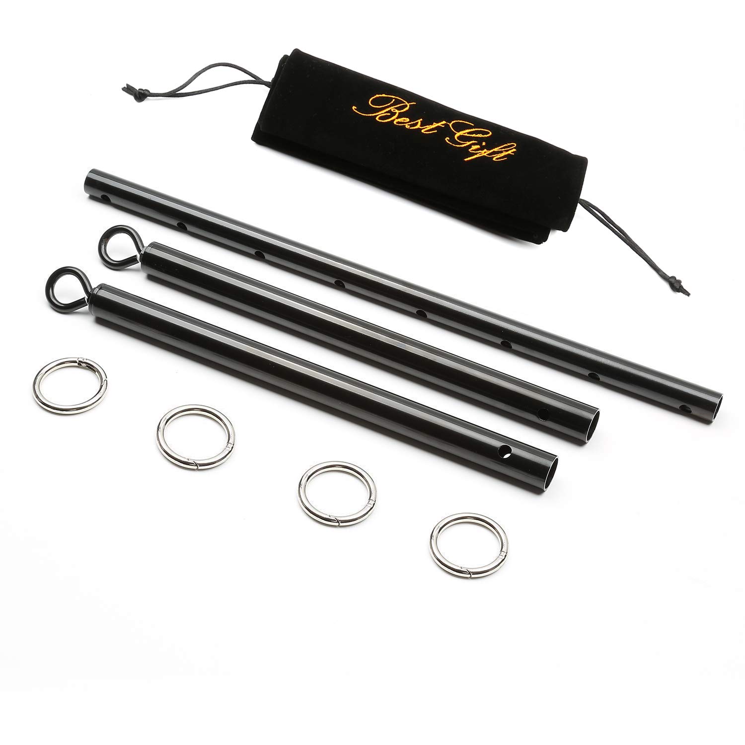 **Expandable Spreader Bar with 4 Adjustable Fur Straps – Home Gym Equipment for Strength Training & Indoor Fitness – Includes Flocked Storage Bag (Black & Pink Kit) – Perfect for CrossFit, Yoga & Resistance Workouts**