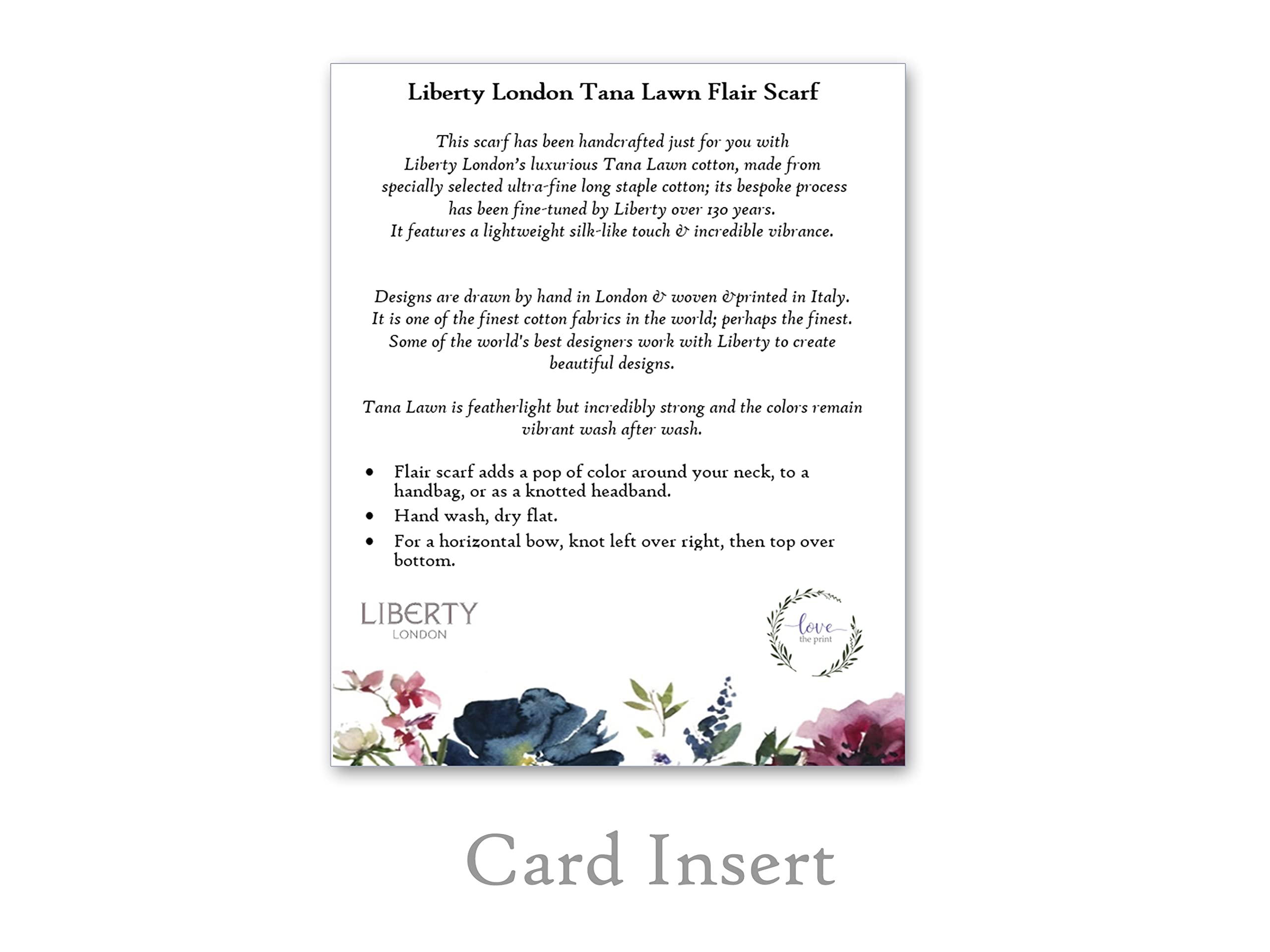 Liberty London Scarf - June's Meadow Grey Floral Skinny Scarf in Silky Tana Lawn Cotton - Adjustable Length for Neckwear, Headband or Handbag Accessory - Perfect for Office, Travel and Special Occasions
