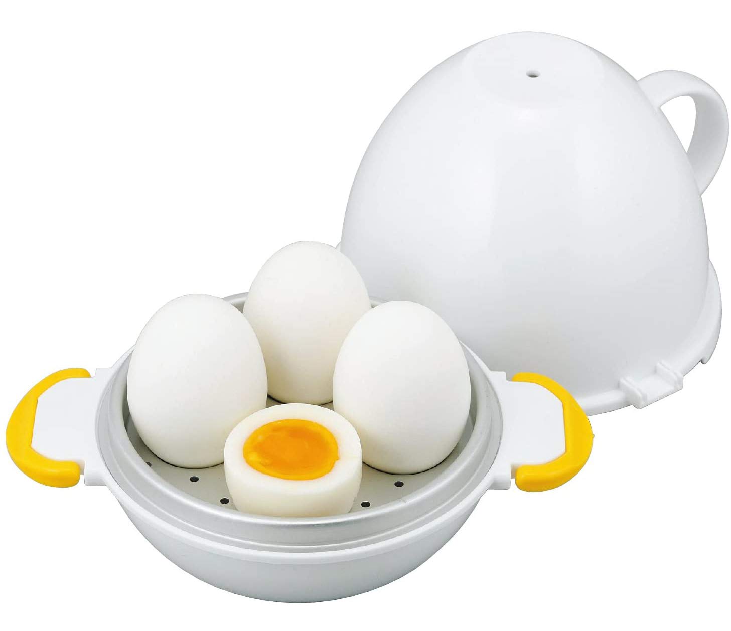 Easy-to-Use Microwave Egg Boiler for 4 Eggs - Japanese Made Re-279 | Perfect for Quick Breakfast & Meal Prep