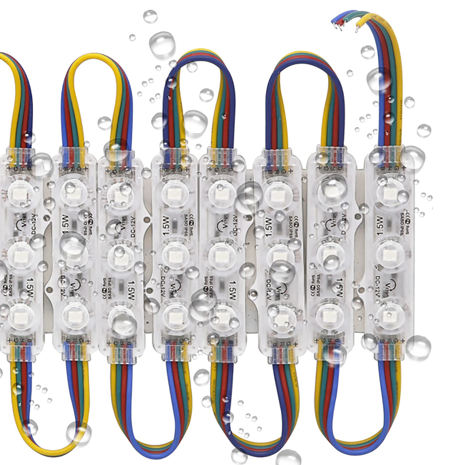 60ft 120-Piece Waterproof RGB LED Strip Lights - 5050 SMD 3-LED Module for Storefront Advertising, Window Displays & Business Signs | Decorative Lighting for Retail Shops, Restaurants & Commercial Spaces