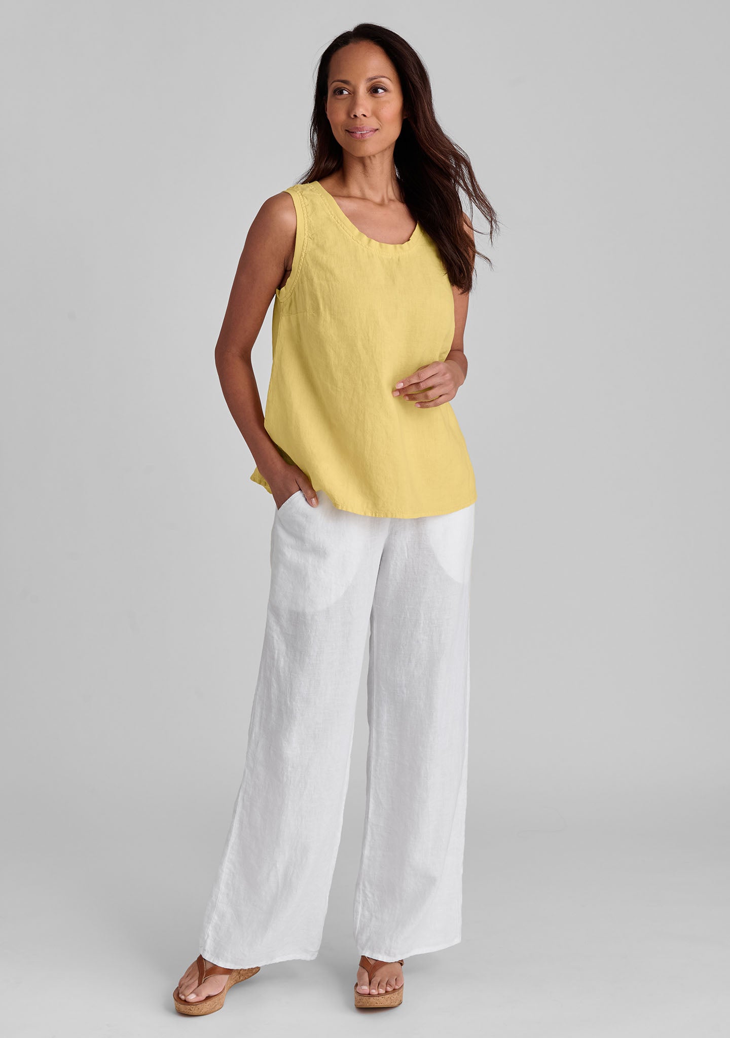 Breathable Linen Tank Top for Women - Comfortable Everyday Casual Wear - Perfect for Summer, Beach, and Layering