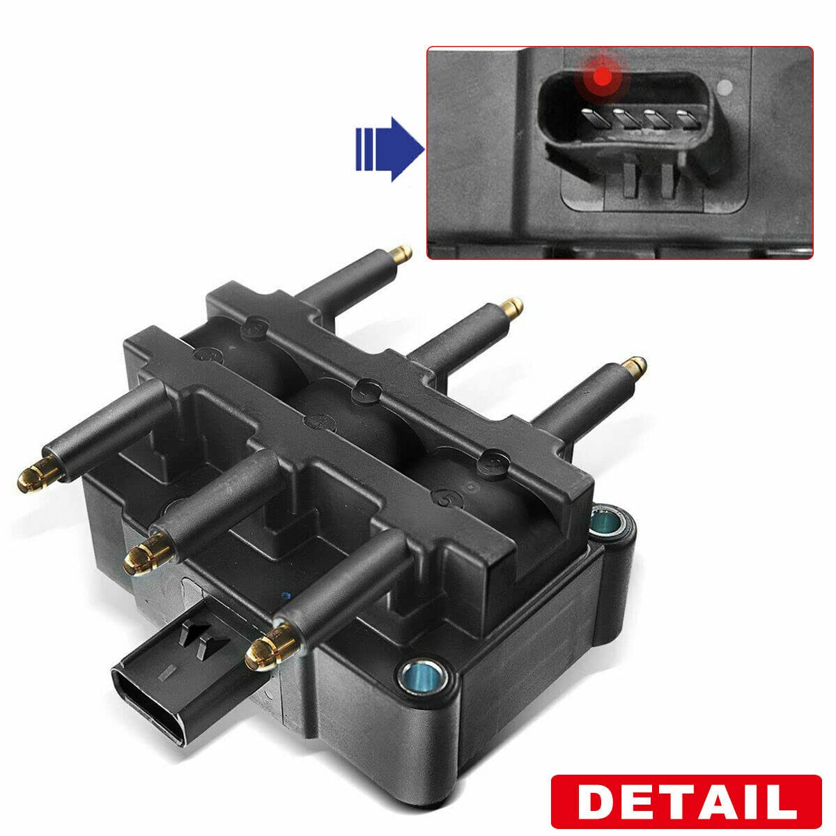 High Performance Ignition Coil Replacement for 2005-2008 Chrysler Pacifica, 2001-2010 Town & Country, 2001-2003 Voyager, 2001-2010 Dodge Caravan/Grand Caravan, 2007-2011 Jeep Wrangler, 2009-2010 VW Routan (3.3L 3.8L V6 Engines) - Improves Engine Performance & Fuel Efficiency