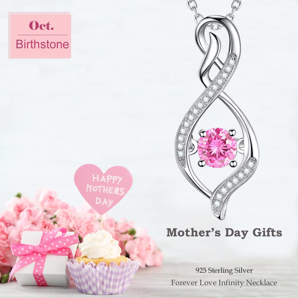 ELDA & CO. Endless Love Necklace for Women - April & May Birthstone Simulated Diamond Emerald Jewelry Gift for Wife, Mom, Her | Perfect for Birthday, Anniversary, Mother's Day & Special Occasions