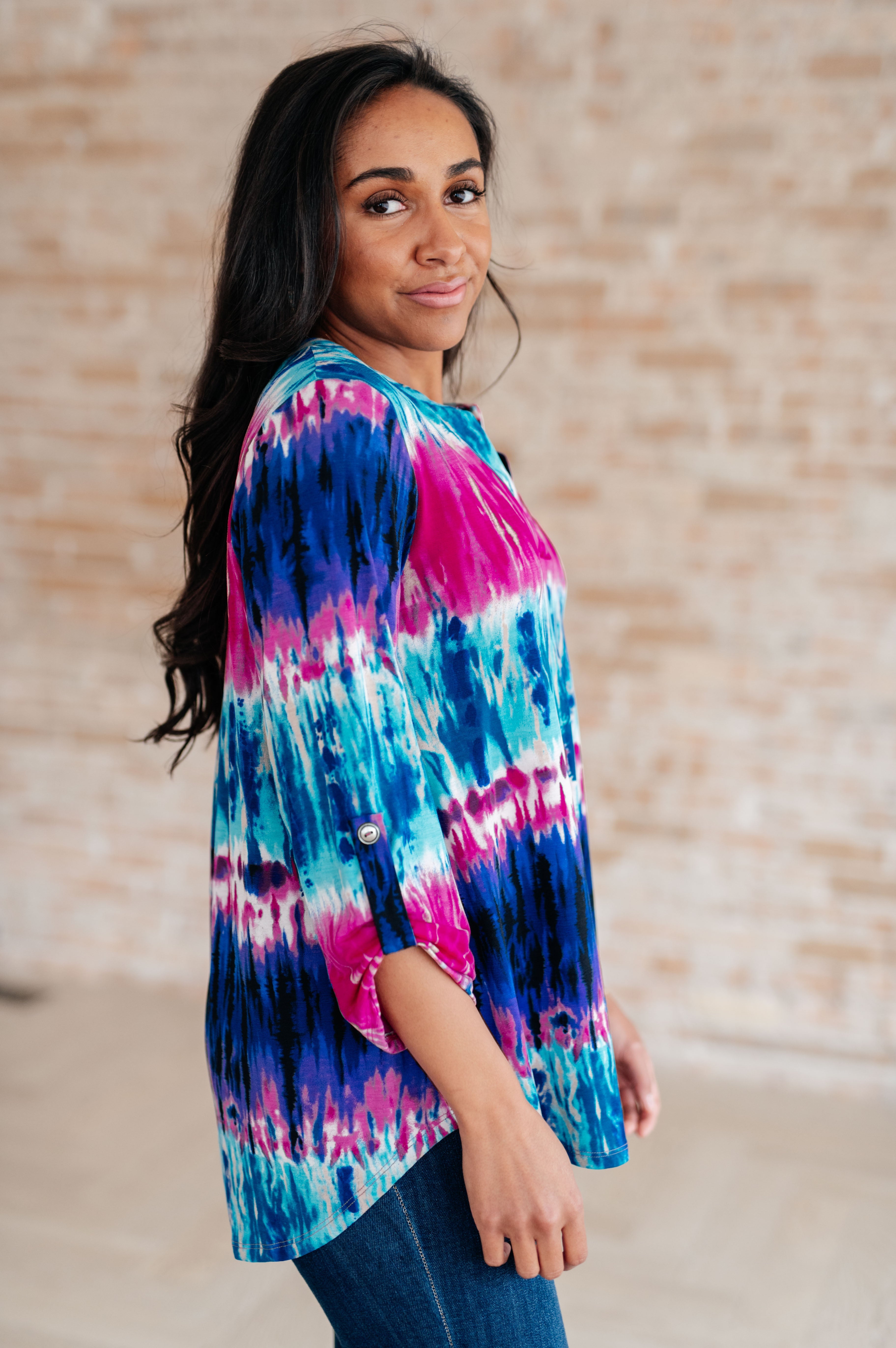 Lizzy Tie Dye Women's Tops - Trendy Casual & Festival Wear for Summer Outfits, Beach Days & Music Events