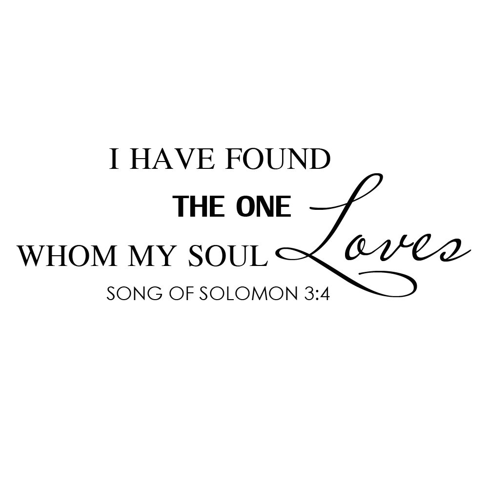 The One My Soul Loves - Romantic Vinyl Wall Quote Decal for Bedroom, Nursery, Headboard Decor (33x10 inches, Brown) - Perfect for Couples' Room, Wedding Gift & Home Stickers