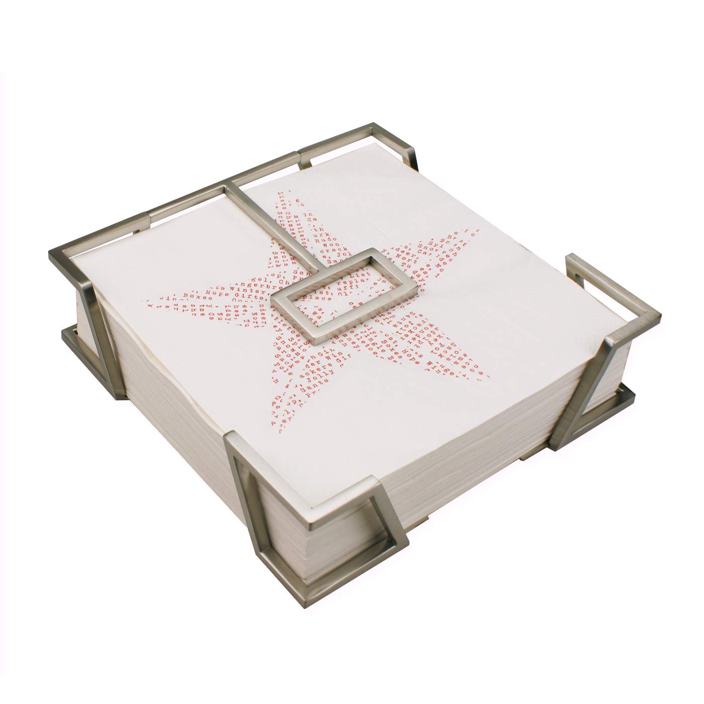 Stainless Steel Modern Art Napkin Holder - St216 Satin Finish for Dinner, Luncheon & Paper Napkins | Perfect for Christmas, Thanksgiving & Holiday Gifting | Elegant Table Organizer for Home & Restaurant Use