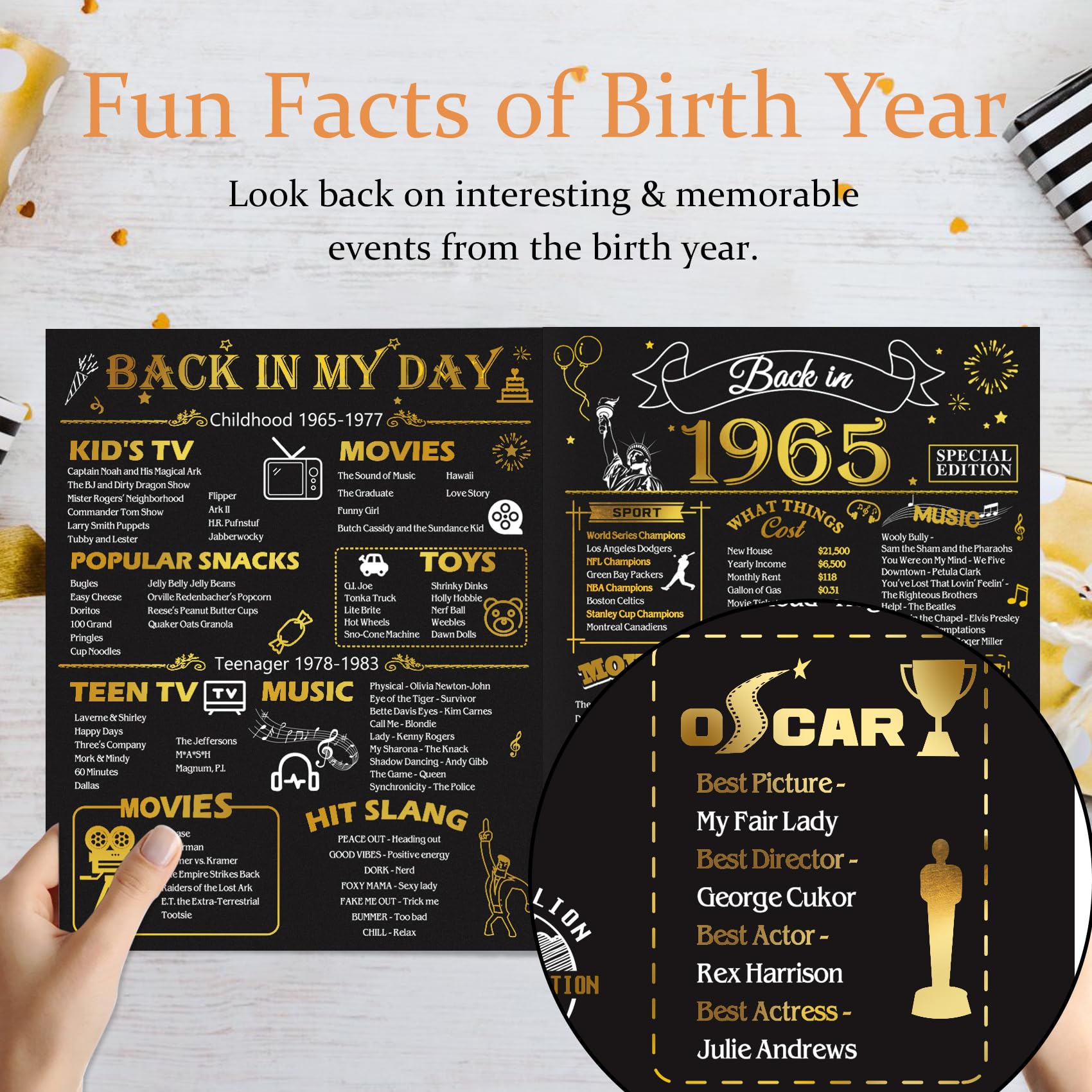 3D Pop Up 60th Birthday Card for Men & Women - Funny 1965 Themed 60 Year Old Birthday Gift for Him Her - Perfect for Anniversary Celebrations, Retirement Parties & Milestone Decorations