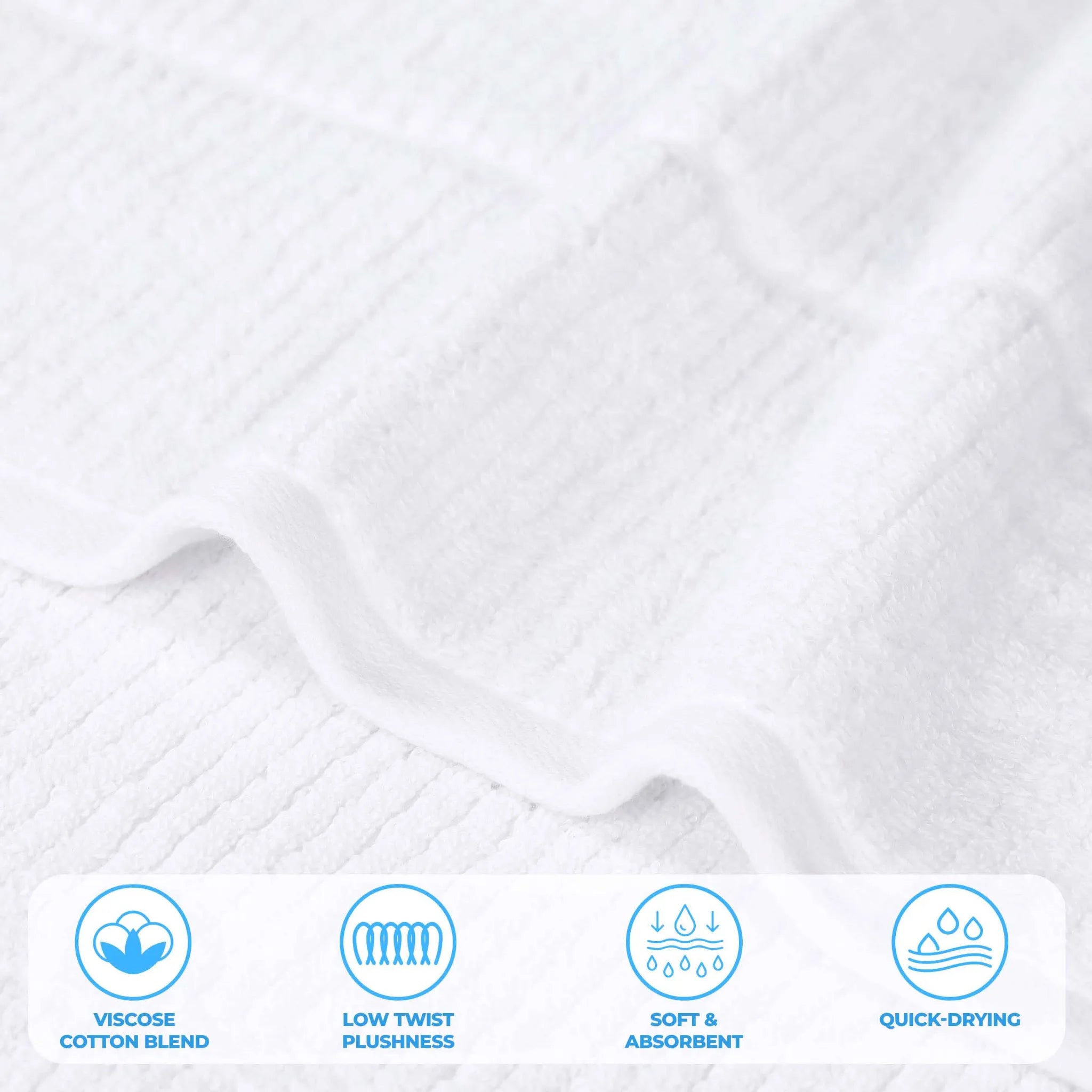 Milo Smart Twist Viscose Cotton Blend 6-Piece Towel Set - Ultra Soft & Absorbent Bath Towels for Spa, Gym & Luxury Home Use