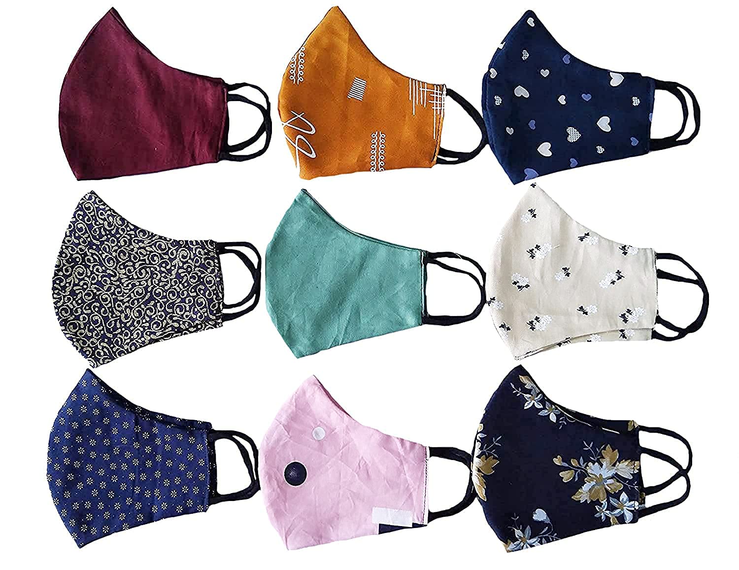 Prayosha Washable & Reusable Cotton Face Mask - Breathable Unisex for Adults & Kids 10+ - Perfect for School, Travel & Daily Protection