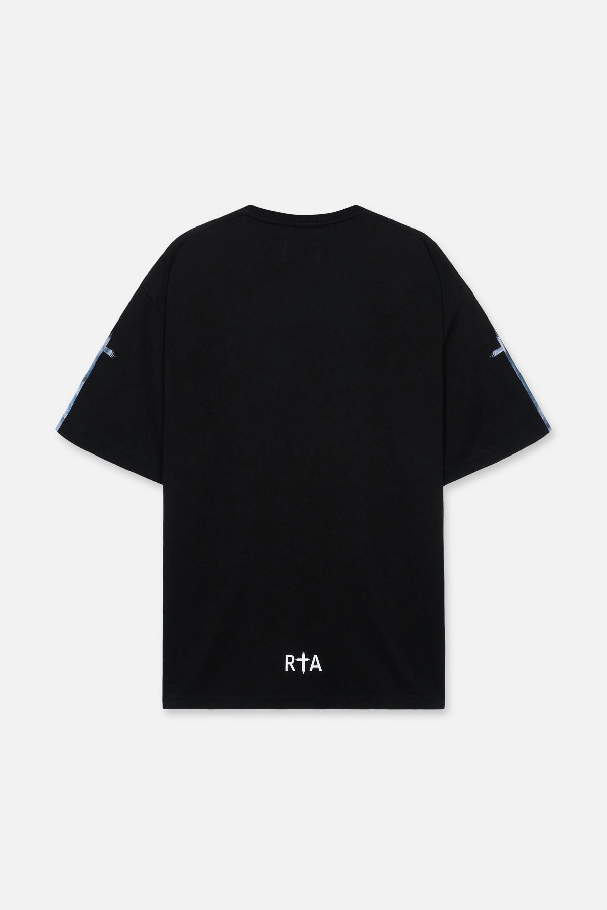 Colt Tee - Black Metallic Sleeve Cross T-Shirt for Men | Edgy Rock Style Top for Concerts, Night Out & Streetwear Fashion