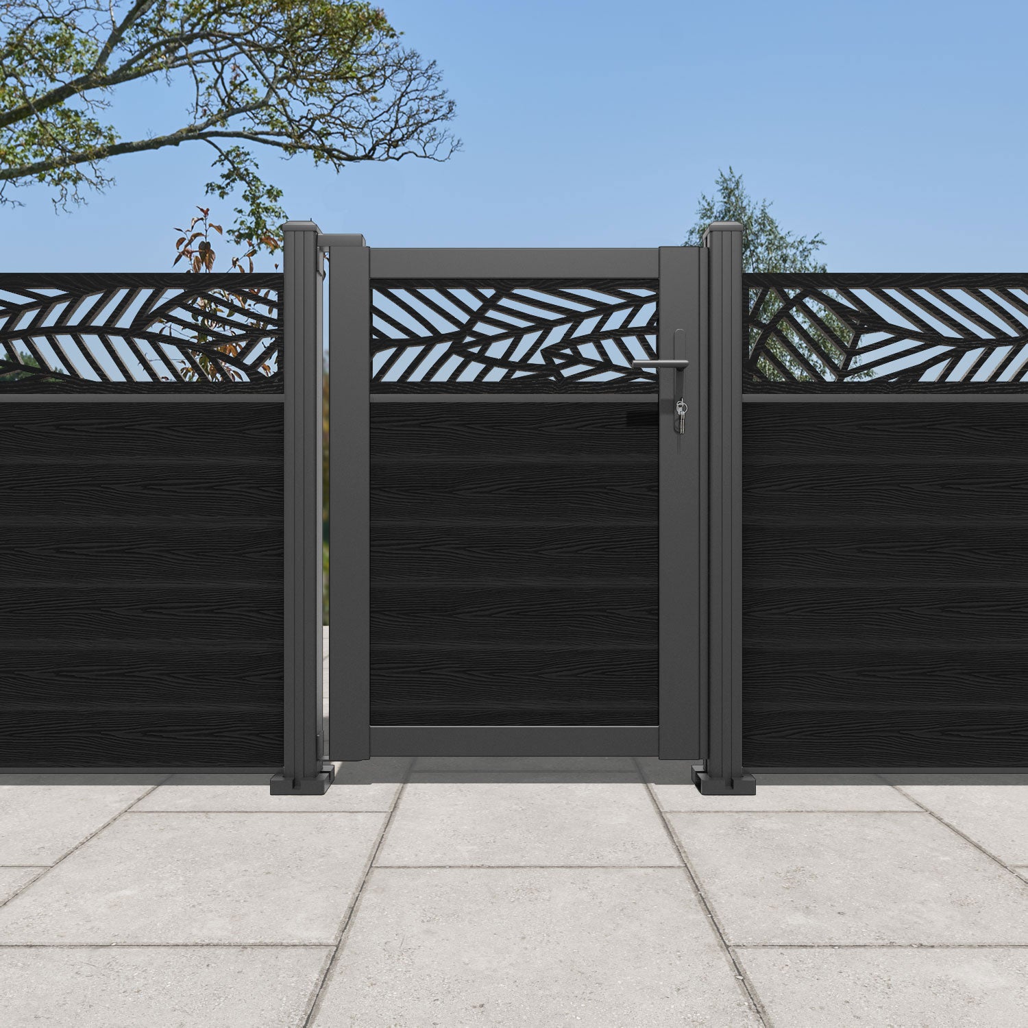 Classic Habitat Pedestrian Gate - Black | Durable Outdoor Walkway Entry Gate for Gardens, Fences & Driveways
