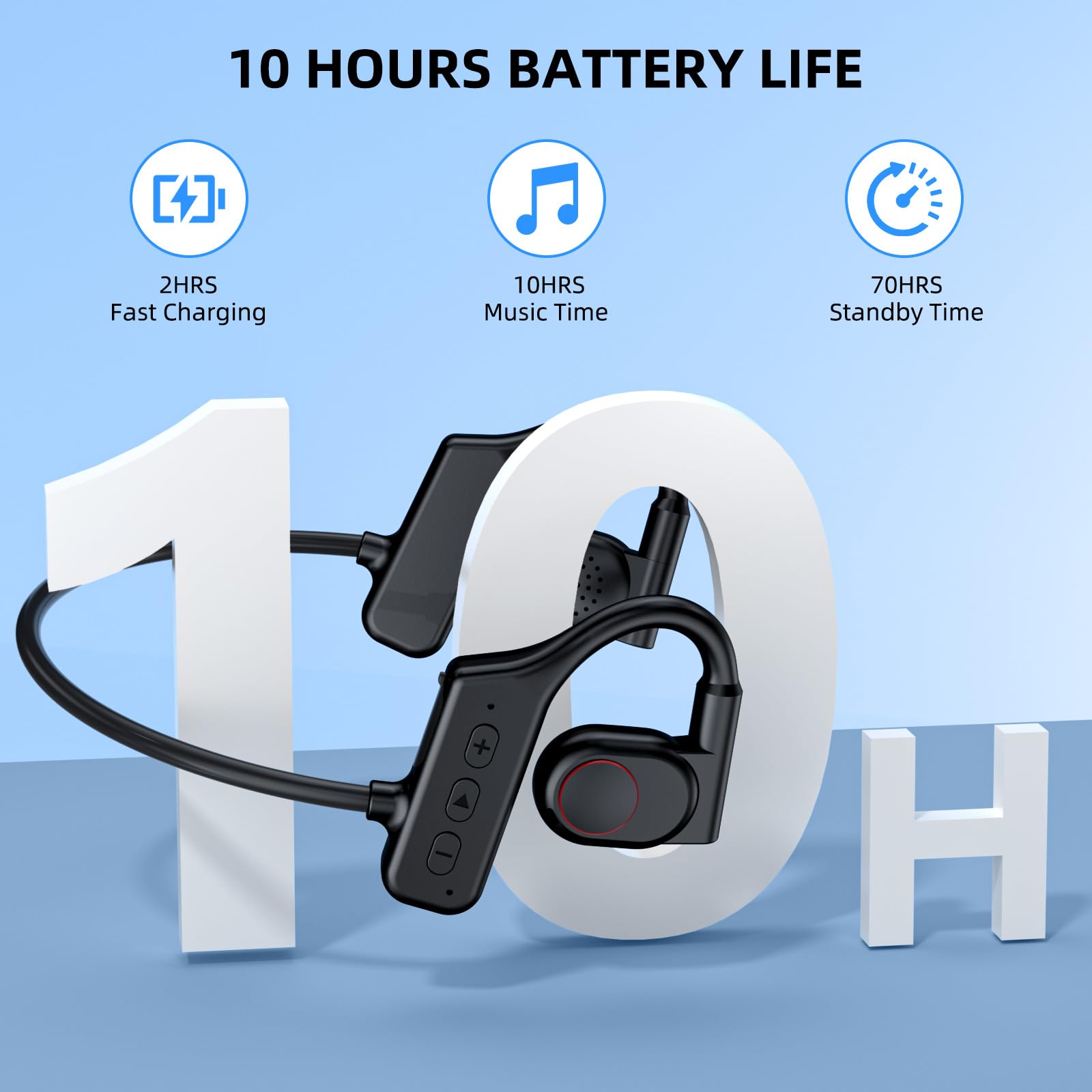 Wireless Open Ear Bluetooth Earbuds for Samsung S25 Ultra/S24/S23 FE/S22 & iPhone 16/15 Pro Max Plus - Sweatproof Sport Earphones with Clip for Running, Workouts, Gym, Cycling & Outdoor Activities