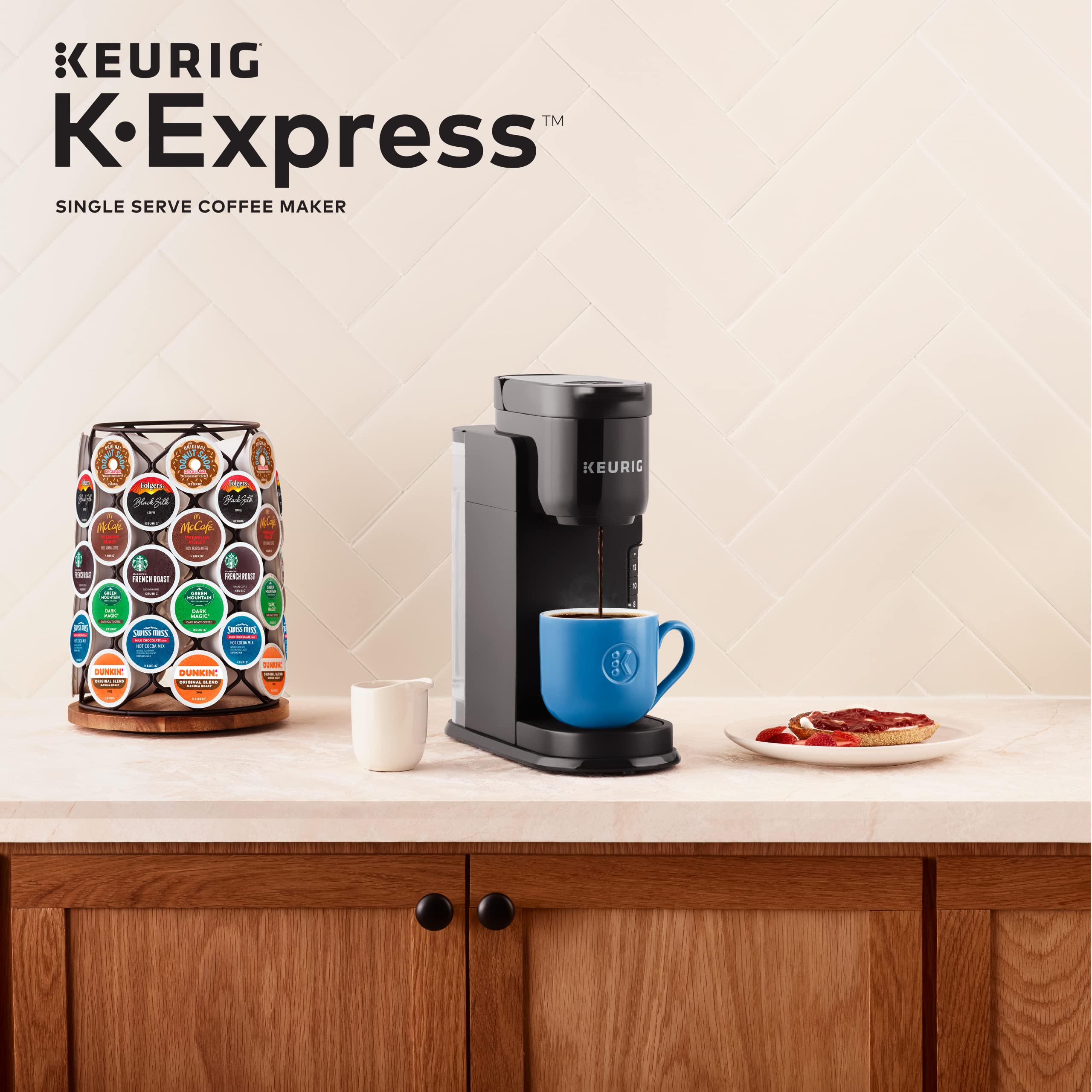 Keurig K-Express Single Serve Coffee Maker with 72 Café Bustelo Espresso Style Dark Roast K-Cup Pods - Fast Brewing for Home, Office & Small Spaces - Perfect for Espresso Lovers & Busy Mornings