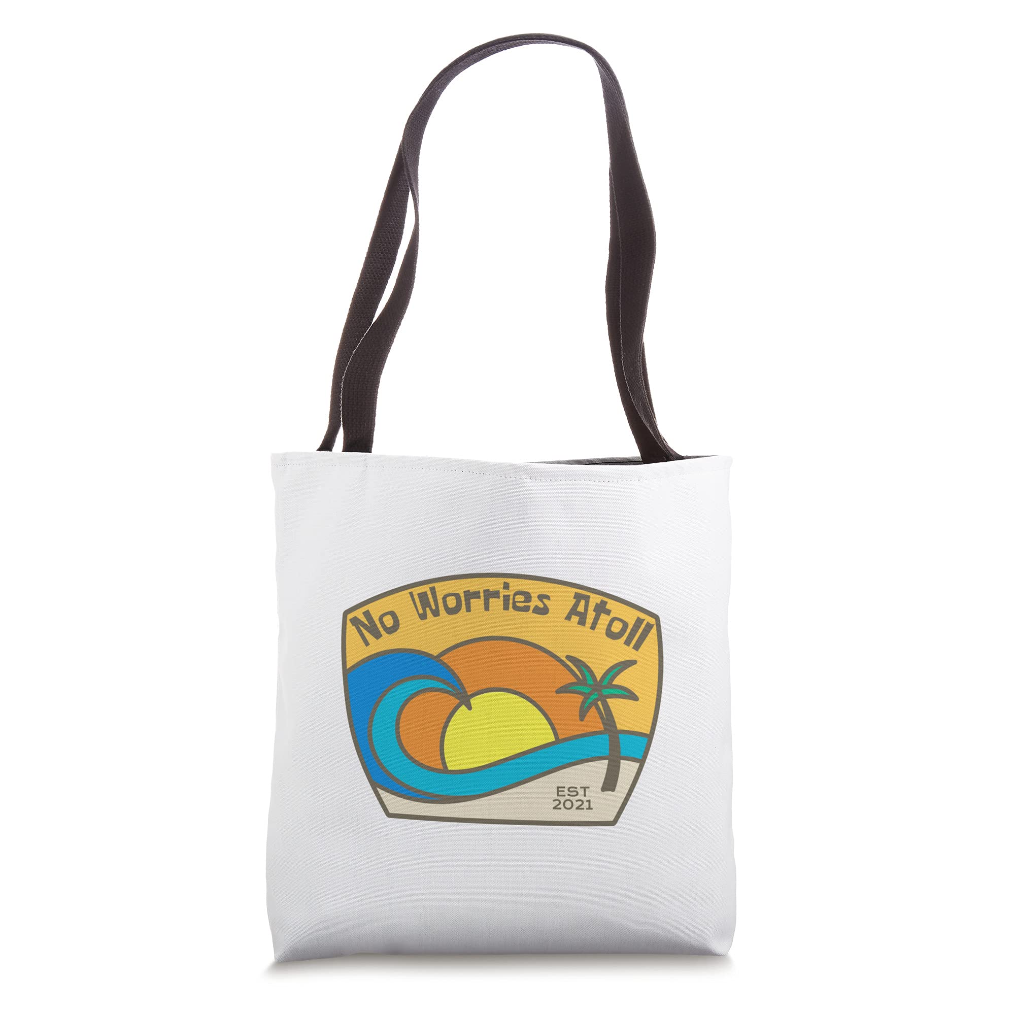 No Worries Atoll Tote Bag - Stylish & Durable Reusable Shopping Bag for Women - Perfect for Beach, Grocery, Work & Travel