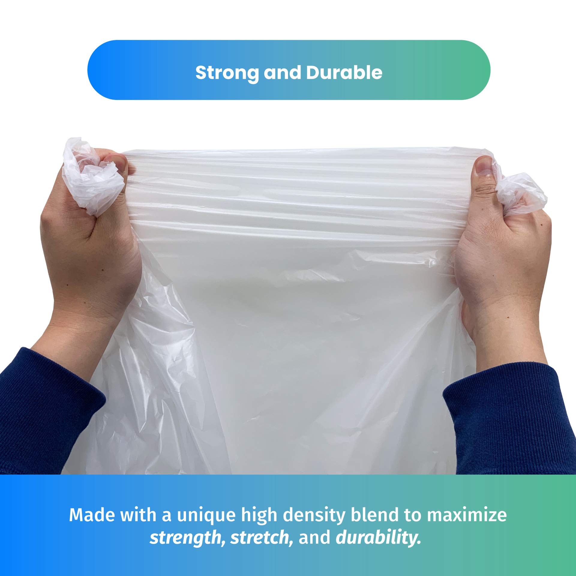 Reliable 2-4 Gallon Trash Bags - 400 Count Clear Strong Garbage Bags for Bathroom, Kitchen & Office Waste Disposal