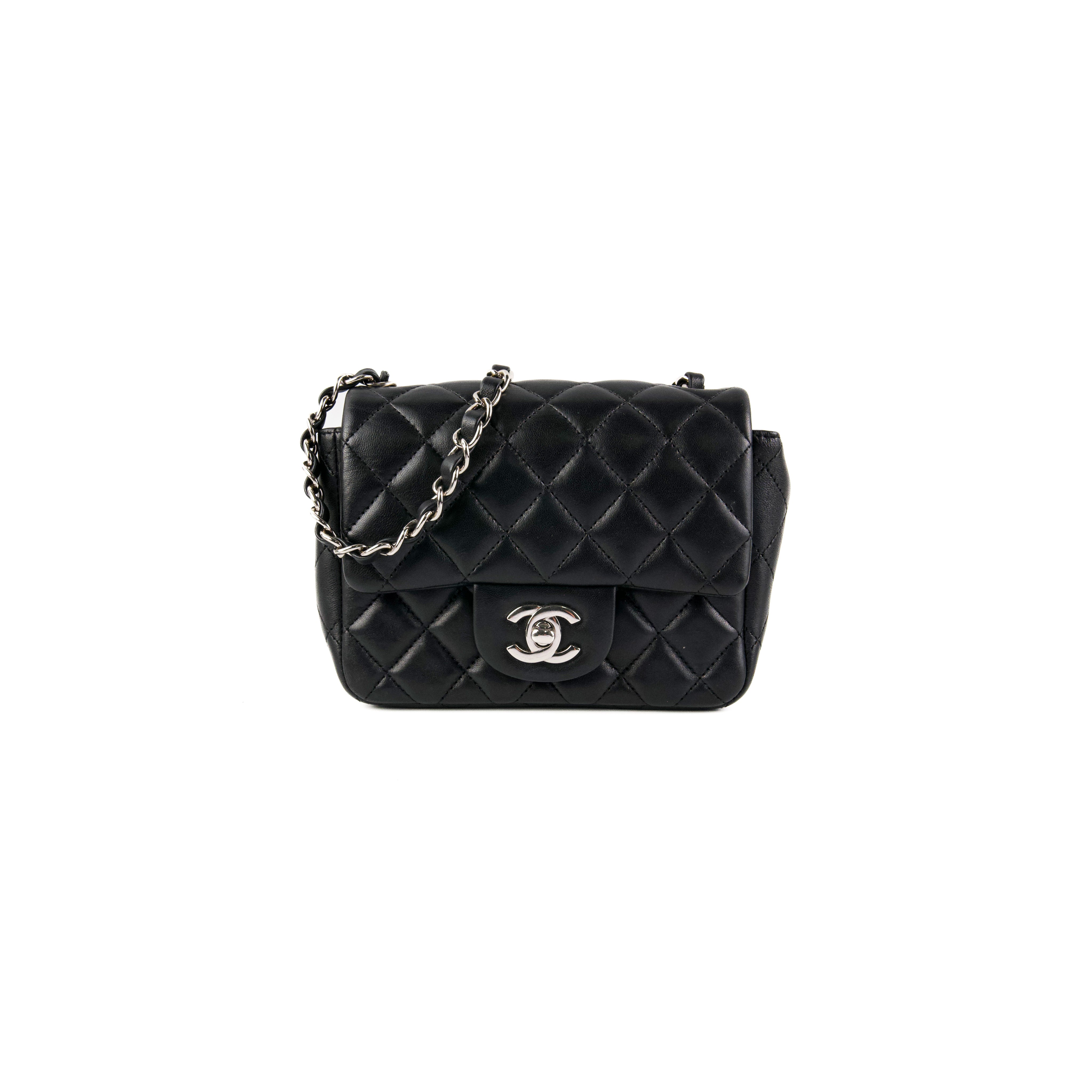 Chanel Square Mini Lambskin Black Crossbody Bag - Luxury Designer Handbag for Women | Perfect for Evening Parties, Date Nights & Special Occasions