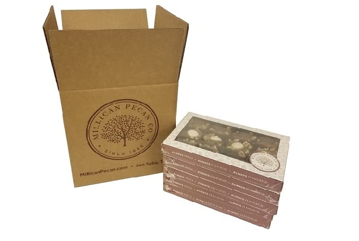 Premium Dark/White/Milk Chocolate Caramel Pecan Clusters | 5-Pack 8oz Gift Boxes | Handmade in Texas Since 1888 | Perfect for Holidays, Corporate Gifts & Sweet Treats | Millican Pecan