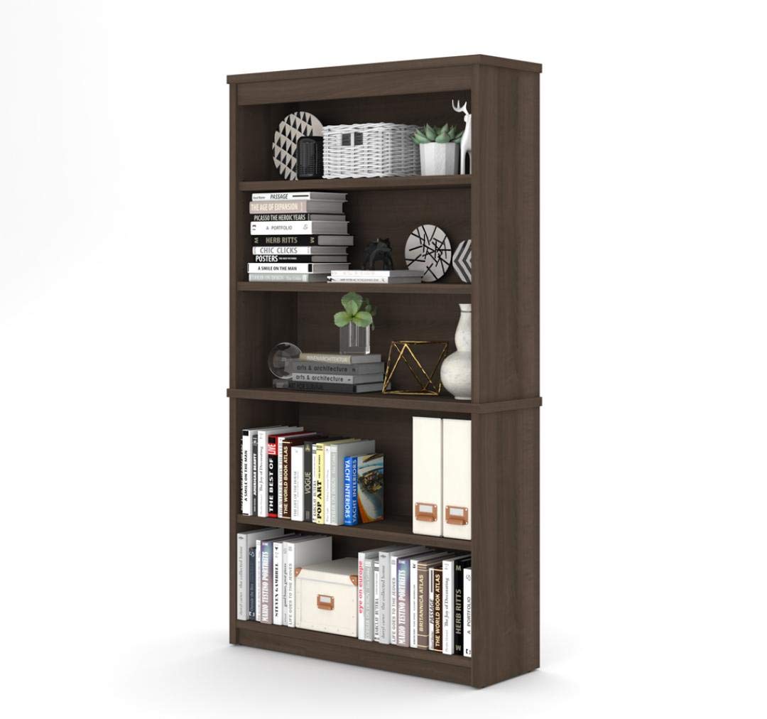 Bestar Universal 36W White Chocolate Bookcase - Modern Bookshelf for Living Room, Bedroom & Office Storage