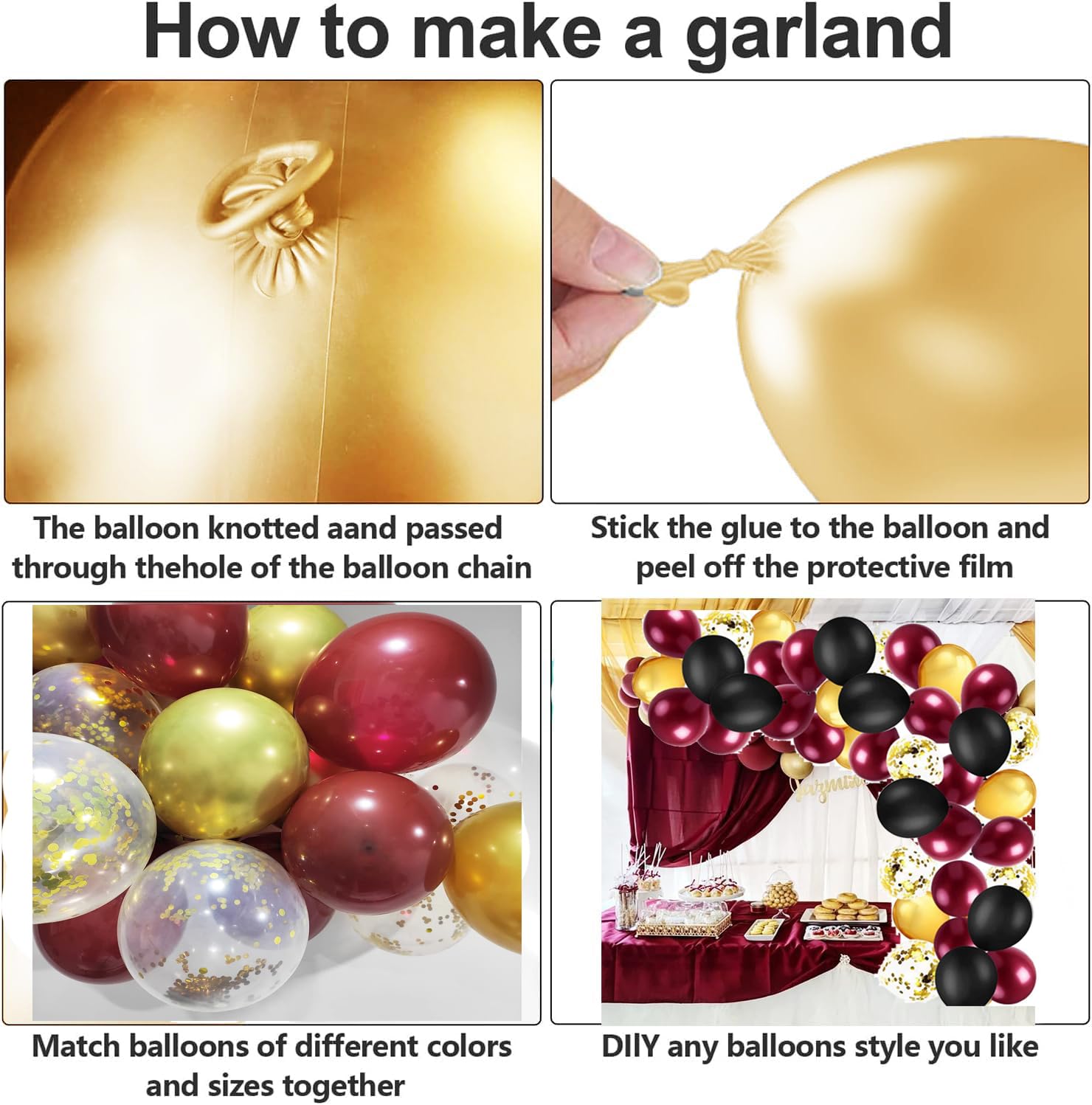 2025 Maroon & Gold Graduation Party Decorations - 40pcs Burgundy Black Balloons Set for Graduation, Wizard Theme & Birthday Celebrations - Perfect for Graduation Ceremonies, Themed Parties & Special Occasions