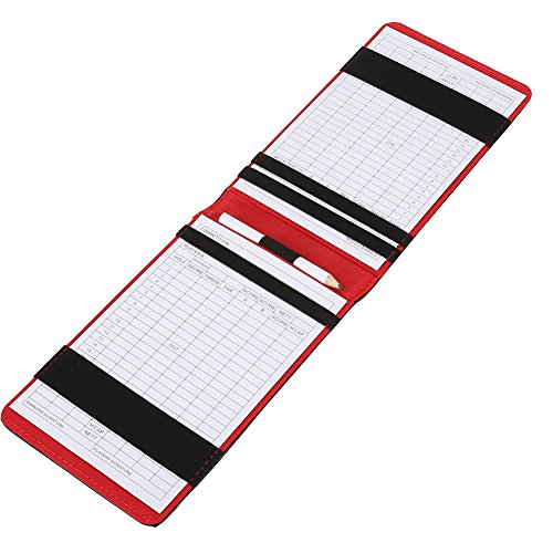 VGEBY PU Leather Score Counter Card Holder with Scorecards & Pencil - Black | Portable Golf & Poker Scoring Accessories for Tournaments & Game Nights