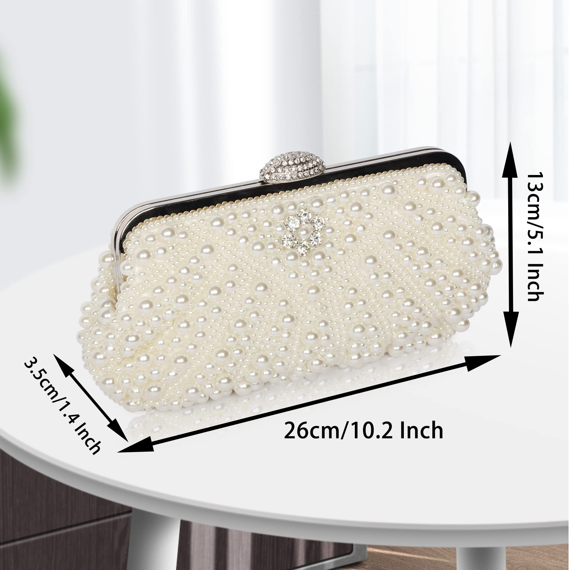 Beaface Women's Beaded Pearl Clutch Bag - Elegant Evening Handbag for Wedding, Prom, Party | Crossbody Purse for Women | Perfect Gift for Mom & Wife | Great for Date Nights & Special Occasions