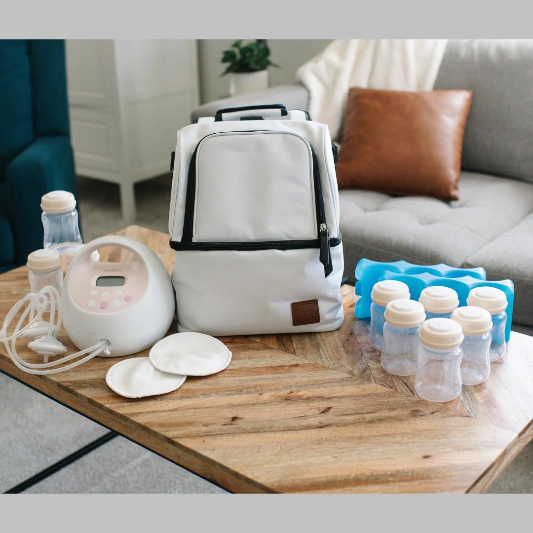 Leak-Proof Wearable Breast Pump Cooler Bag - 12-Hour Insulated Milk Storage with Multiple Compartments | Portable Breast Milk Carrier for Travel, Work & Outdoor Activities | Polyester Nursing Bag for Pumping Moms