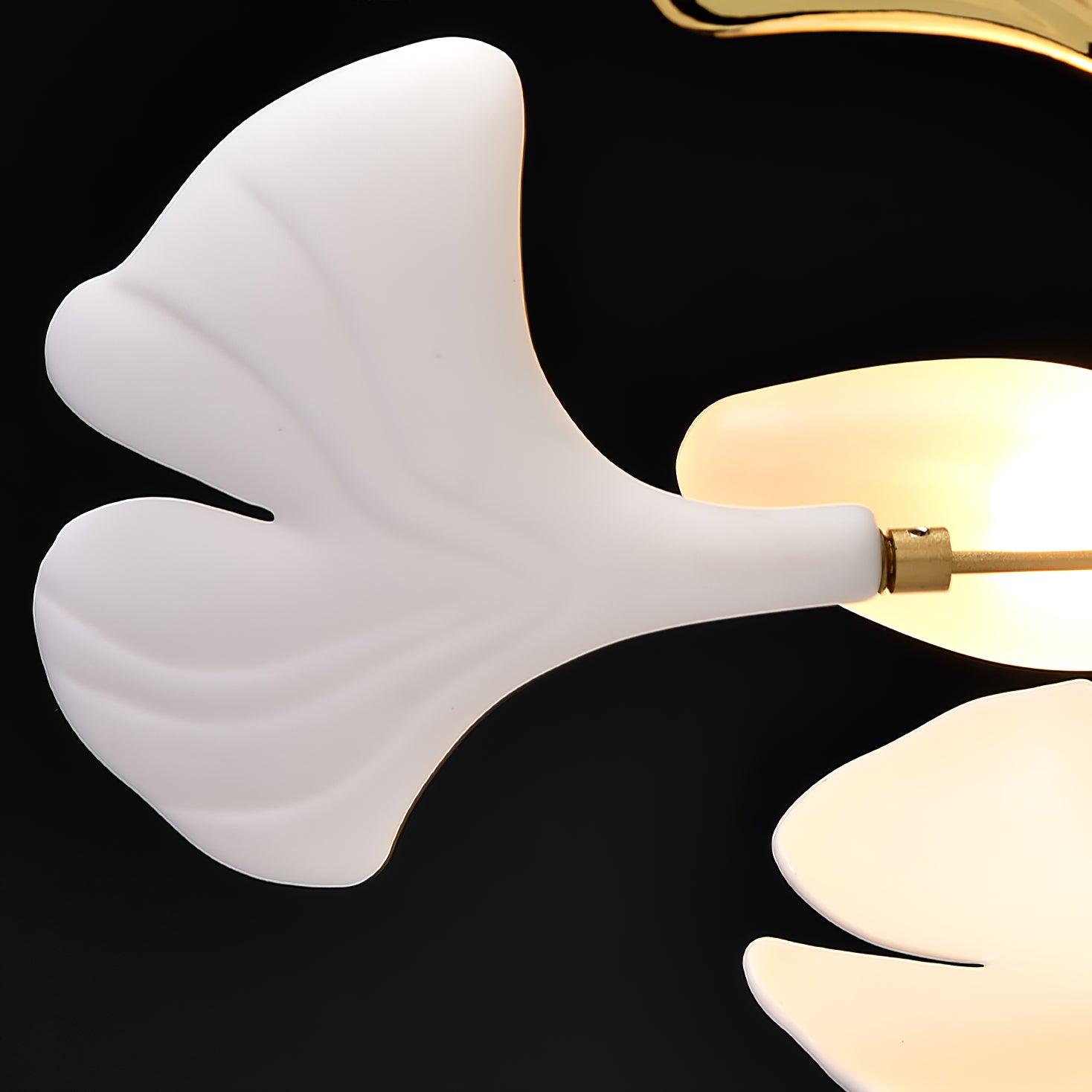Elegant Ginkgo Leaf Chandelier - Modern Gold Brass Ceiling Light Fixture for Dining Room, Living Room & Bedroom Decor