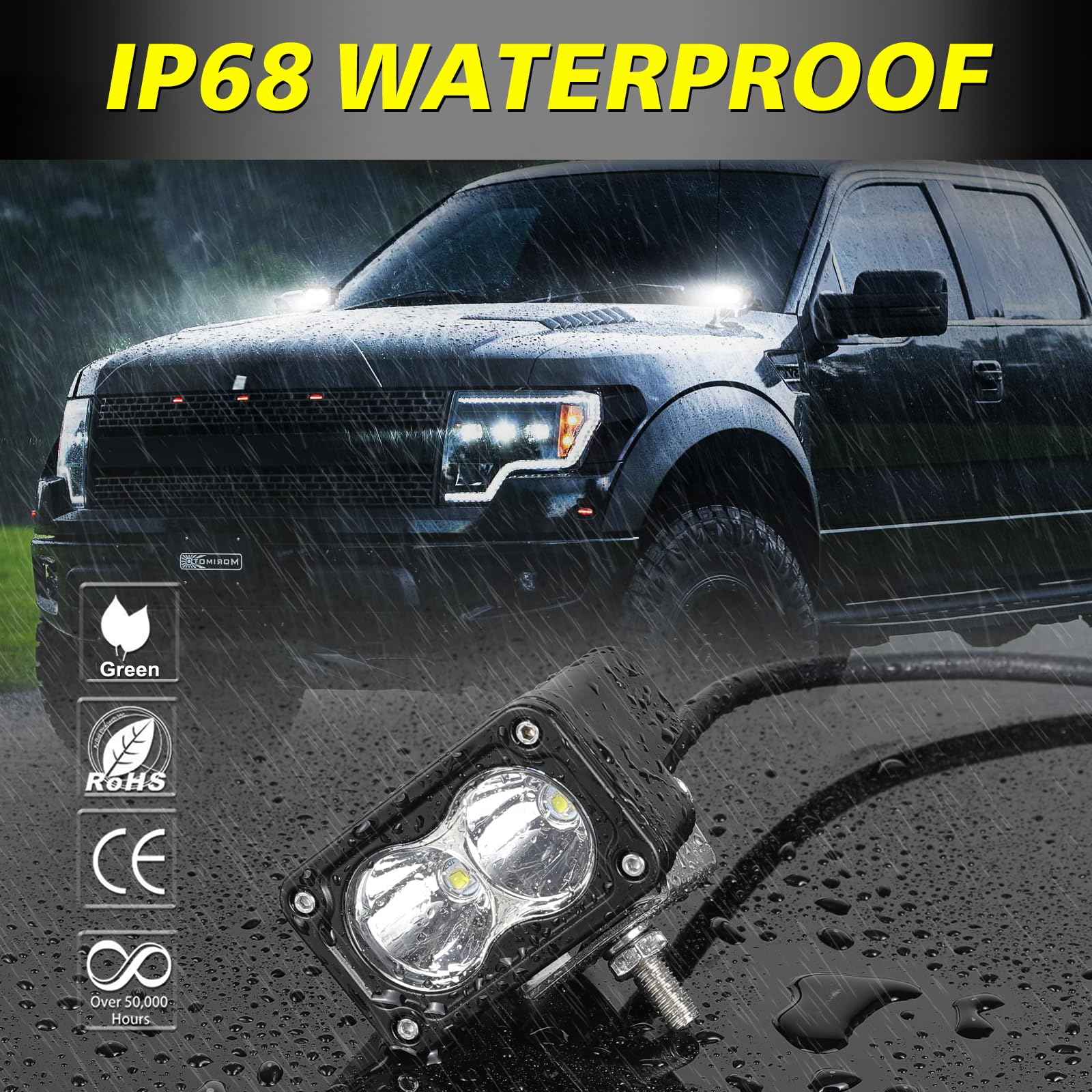 3 Inch CREE LED Pod Lights - 40W Spot Off-Road Driving Lights, Fog & Backup Lights (2 Pack) - Waterproof for Trucks, Motorcycles, UTV, ATV, SUV - Perfect for Night Off-Roading, Camping & Emergency Lighting