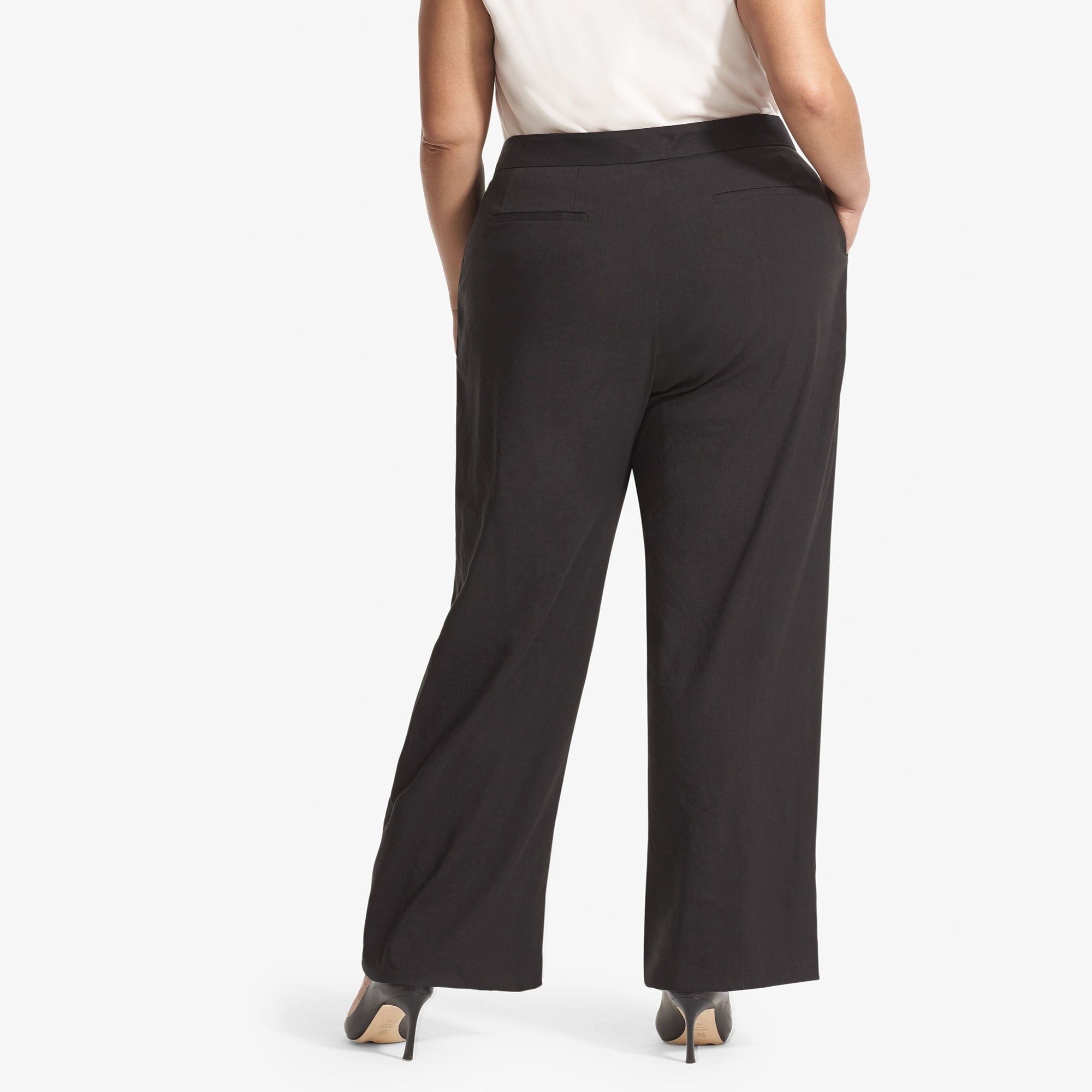 Tinsley Wide Leg Stretch Linen Pants for Women - Comfortable & Breathable Black Trousers - Perfect for Office, Travel and Casual Wear