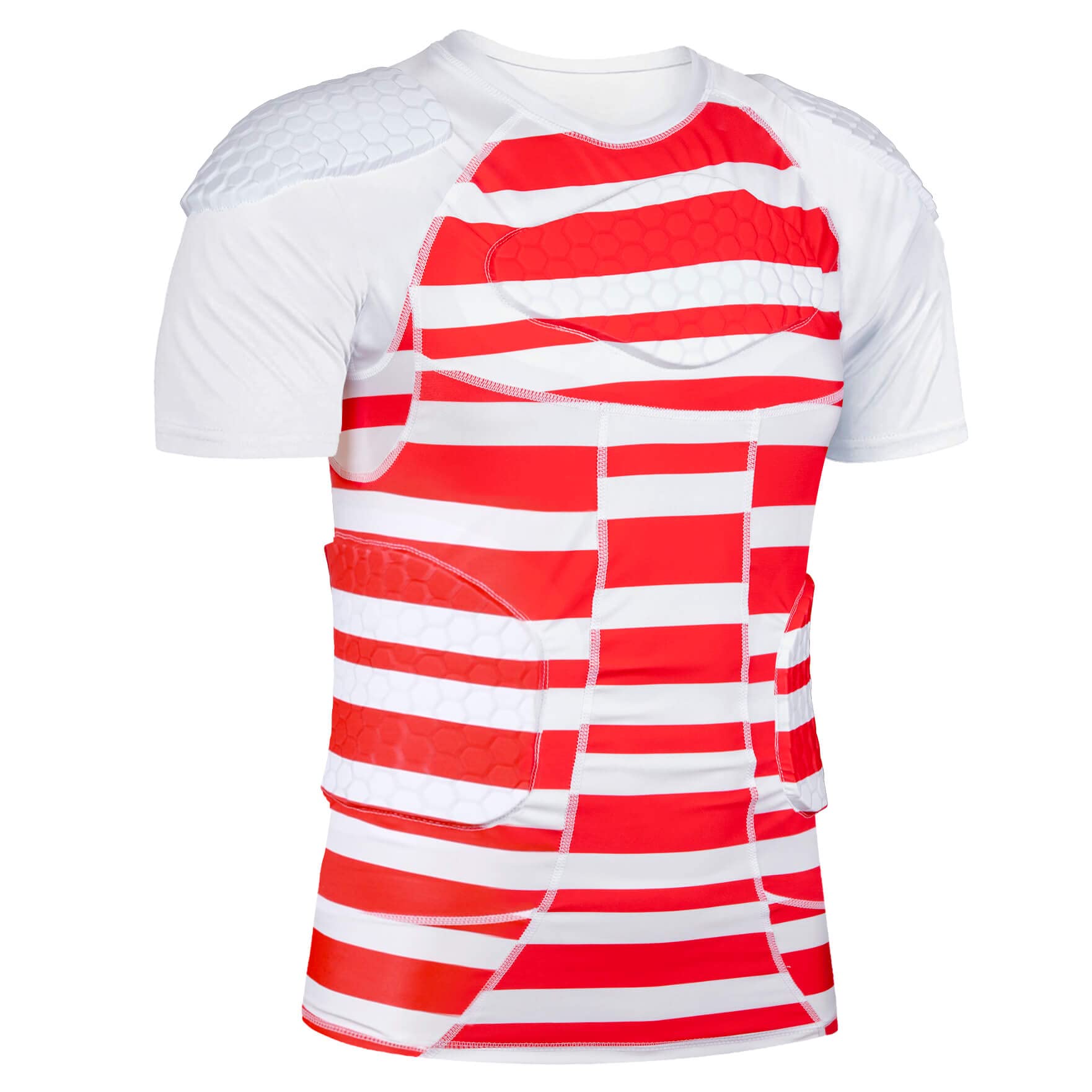 TUOY Men's Padded Compression Shirt - Breathable Rib & Chest Protector for Football, Paintball, Baseball - Ideal for Contact Sports & Outdoor Activities