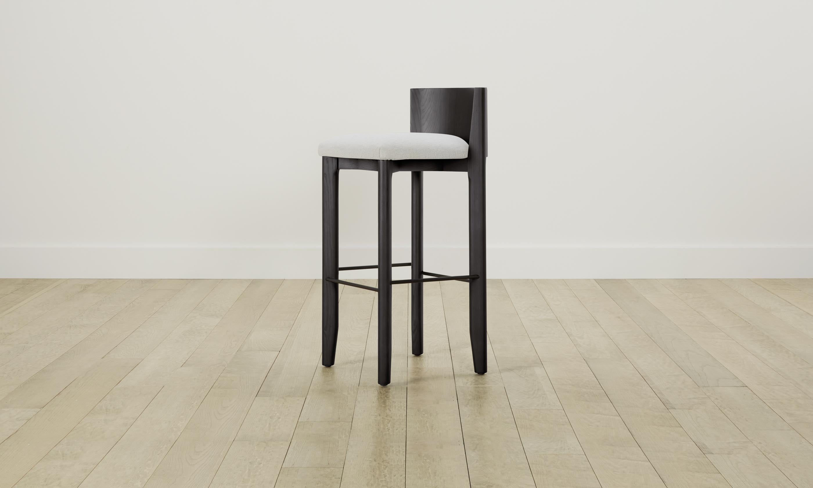 The Delancey Bar & Counter Stool - Modern Performance Bouclé Fabric with Polar White Finish - Perfect for Kitchen Islands, Breakfast Bars & Contemporary Dining Areas