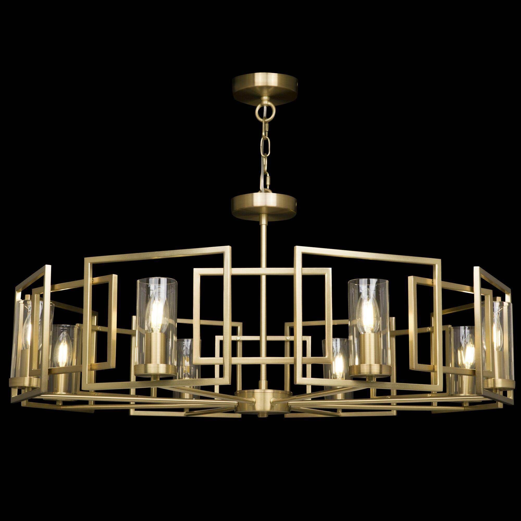 Bowi 6/8Lt Gold Finish Ceiling Light - Modern Chandelier for Dining Room, Living Room & Bedroom Lighting