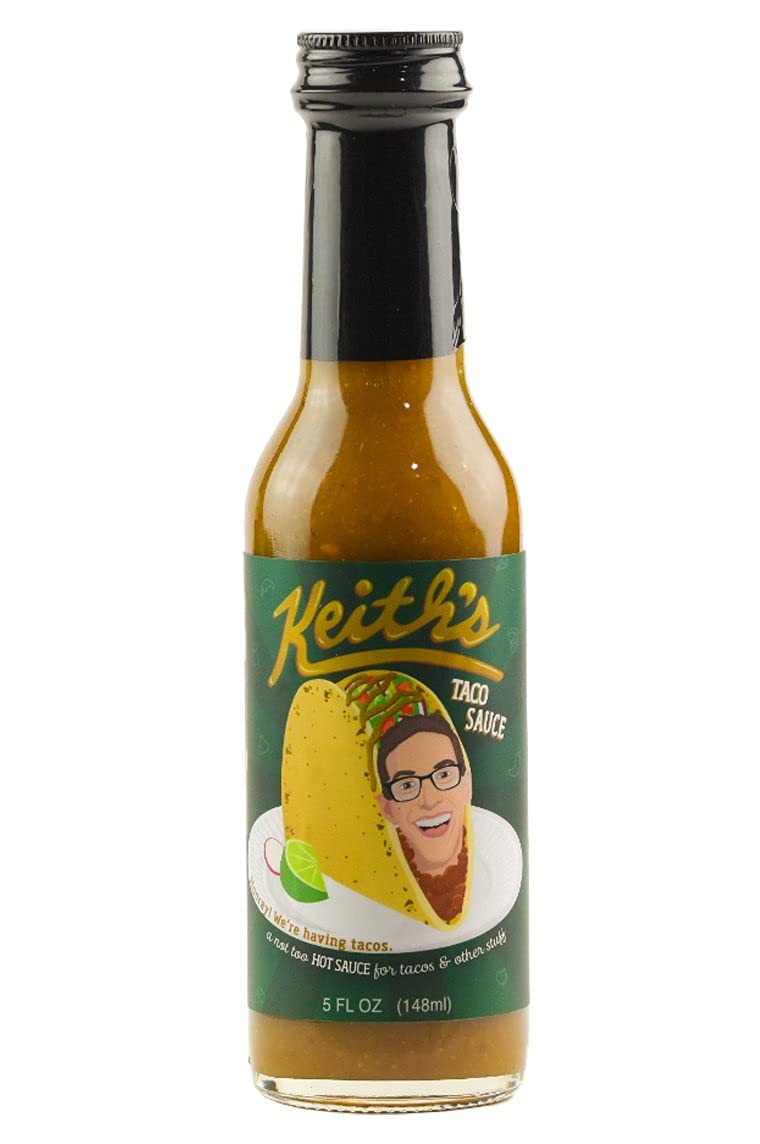 Heatonist Keith's Mild Taco Sauce - Natural Serrano & Jalapeno Pepper Hot Sauce, 5 fl oz Bottle (1-Pack) | Perfect for Tacos, Nachos, Burritos & Mexican Dishes