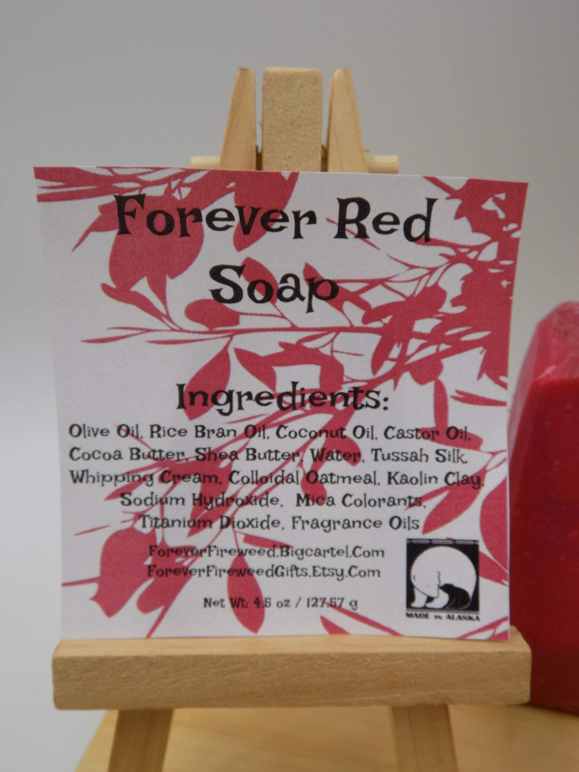 Forever Red Bar Soap - Handmade Natural Soap with Shea Butter & Essential Oils | Moisturizing & Gentle Cleansing for Face & Body | Perfect for Sensitive Skin & Daily Skincare Routine