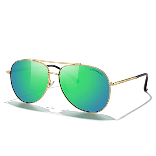 Gold Frame/Green Mirror Lens