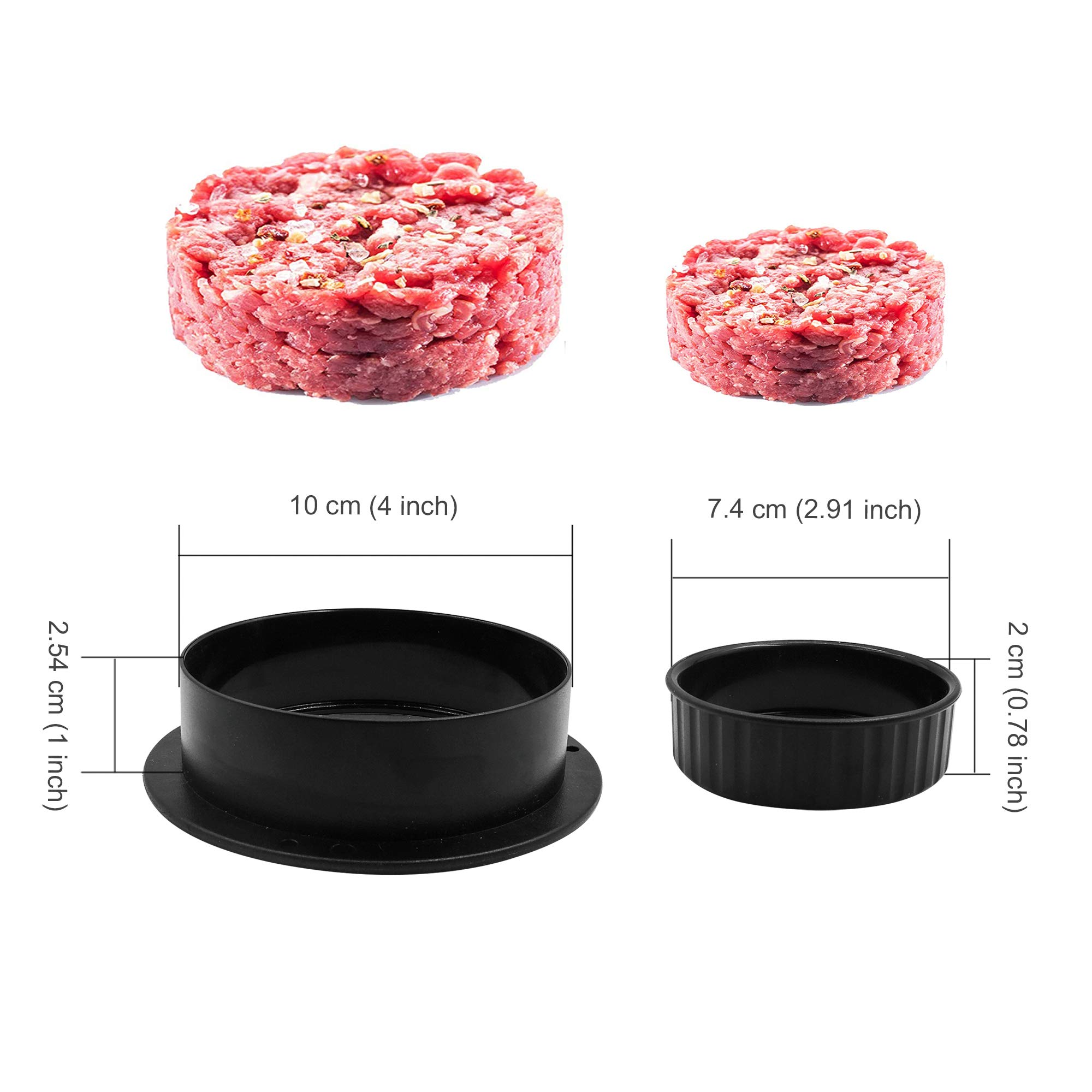 TCAIRG Hamburger Press Patty Maker - Stainless Steel Burger Mold for Stuffed Burgers, Sliders & Beef Patties (3 Sizes) with 100 Wax Papers - Perfect for BBQ, Home Cooking & Restaurant Use