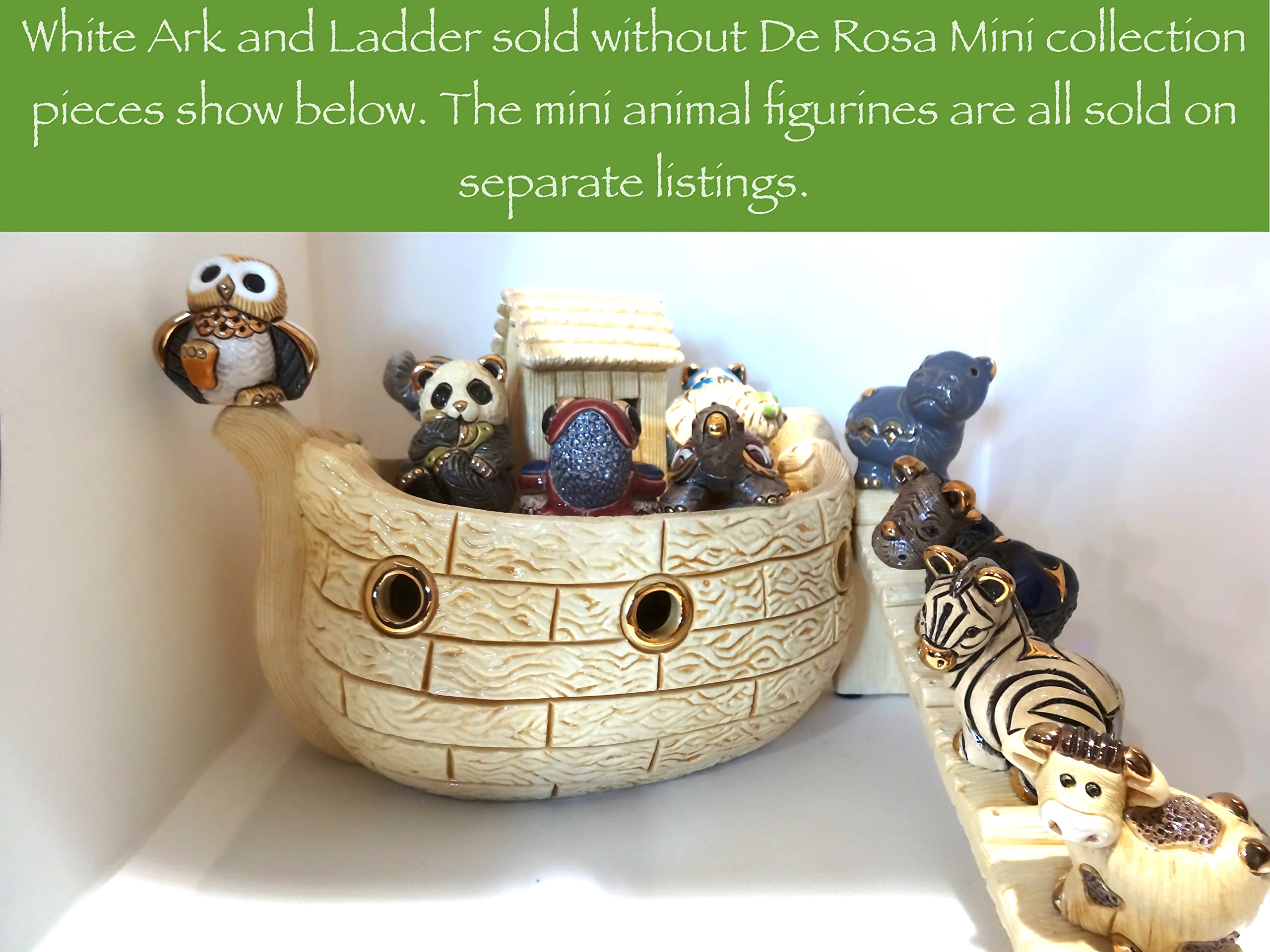 Handmade De Rosa Ceramic Mini Frog Sculpture - Cute Home Decor, Office Desk Ornament, Garden Fairy Garden Accent, Unique Gift for Collectors