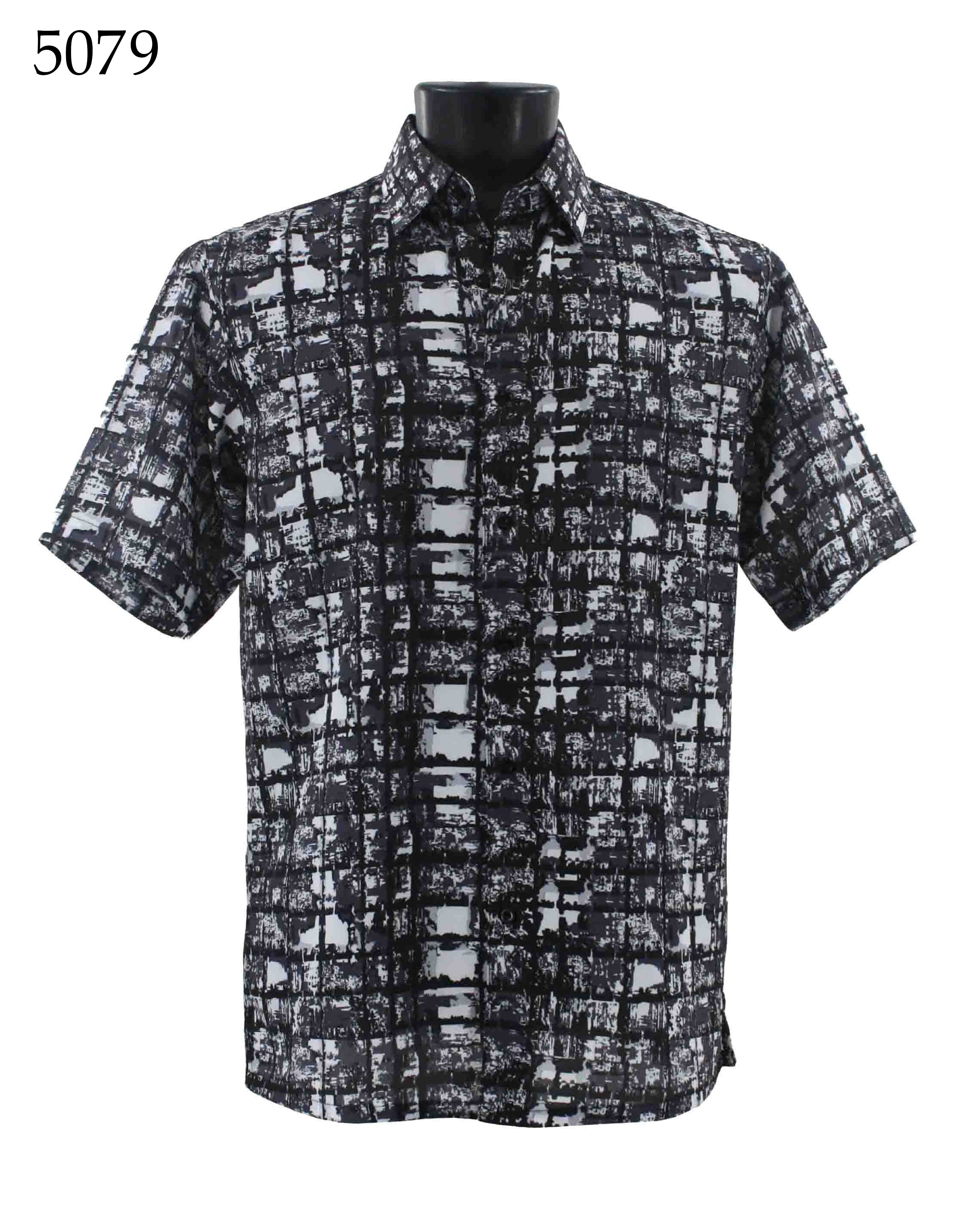 Bassiri Men's Short Sleeve Casual Shirt 5079 - Comfortable Summer Button Down Top for Work, Travel & Outdoor Activities