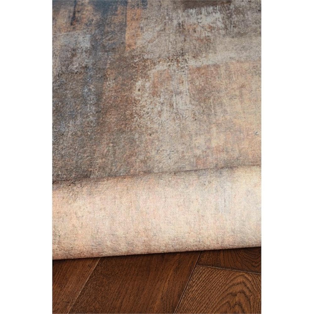 Linon Washable Keller Polyester 5'x7' Area Rug in Beige - Soft Non-Slip Living Room Rug for Bedroom, Dorm & Home Decor