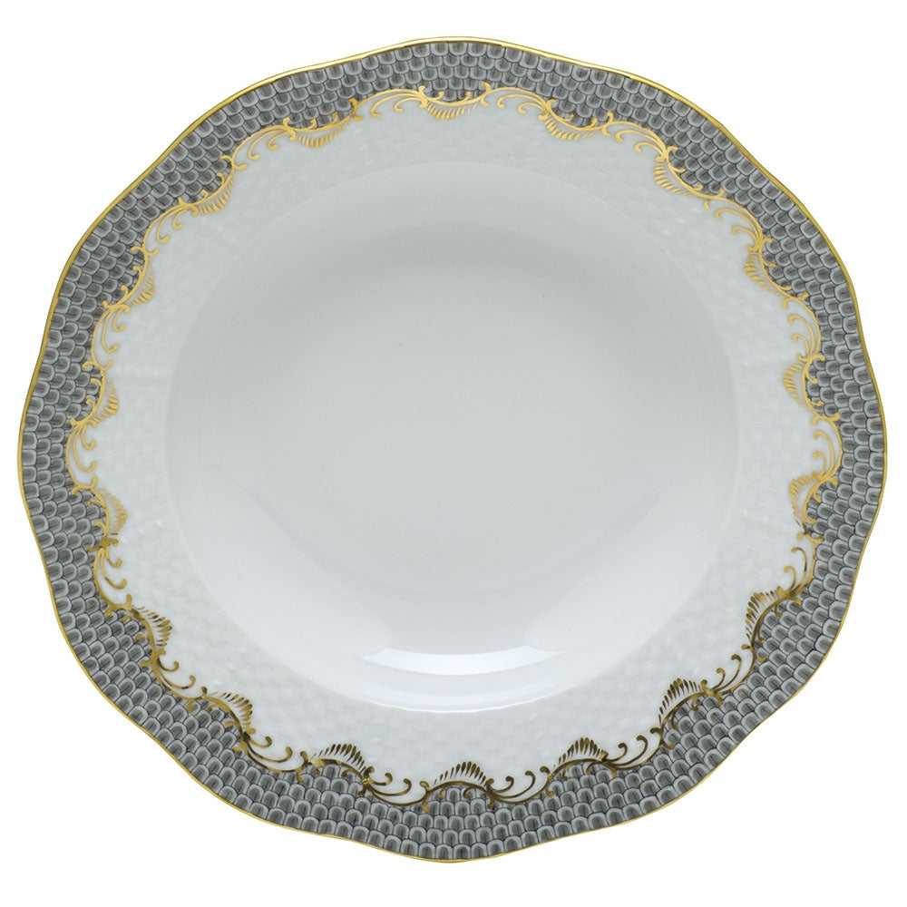 Premium Fish Scale Design Dessert Plates - Elegant Gray Porcelain Appetizer Plates for Cake, Pastry, Fruit - Perfect for Dinner Parties, Tea Time & Home Decor
