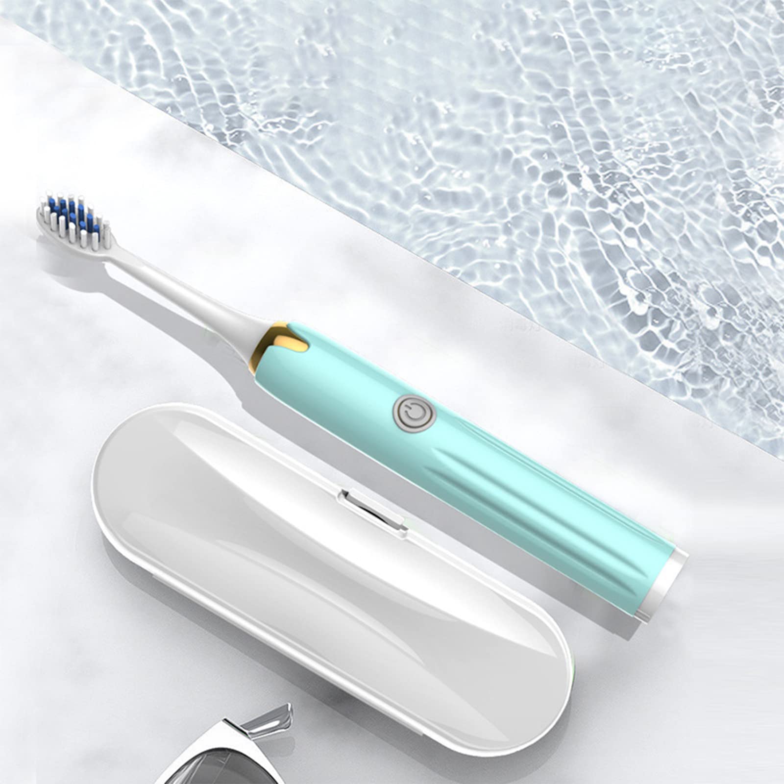 Electric Sonic Toothbrush for Adults - Portable Rechargeable Toothbrush with 1 Replacement Head, Whitening & Deep Cleaning - Perfect for Travel, Home & Daily Oral Care