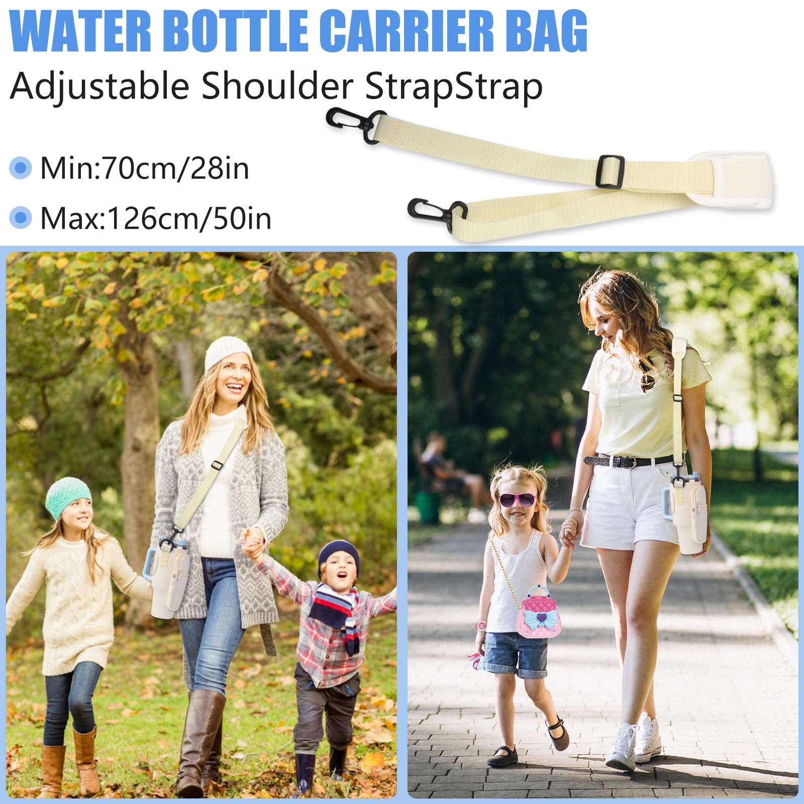 Stanley Cup Water Bottle Carrier Bag - Insulated Pouch Fits 40 oz Tumbler with Adjustable Shoulder Strap & Storage Pocket - Perfect for Hiking, Travel, Gym & Outdoor Activities