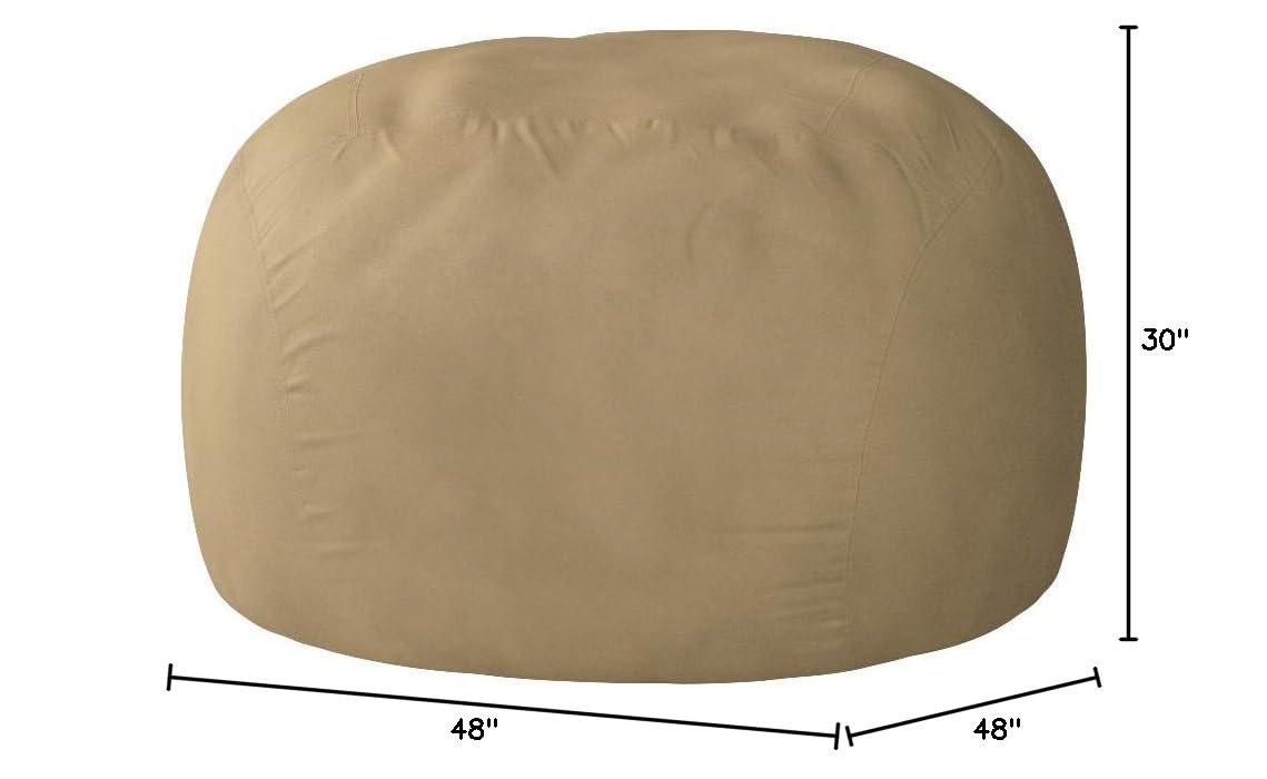 Chill Sack Giant 4' Memory Foam Bean Bag Chair - Soft Microfiber Cover in Camel | Oversized Comfortable Lounge Furniture for Living Room, Bedroom & Game Room