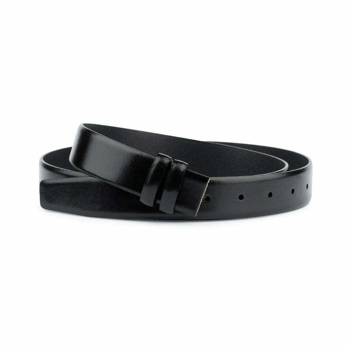Premium Genuine Black Leather Dress Belt for Men - 30mm Width, No Buckle Design - Perfect for Formal Attire, Business Wear & Luxury Fashion (Cartier Style)